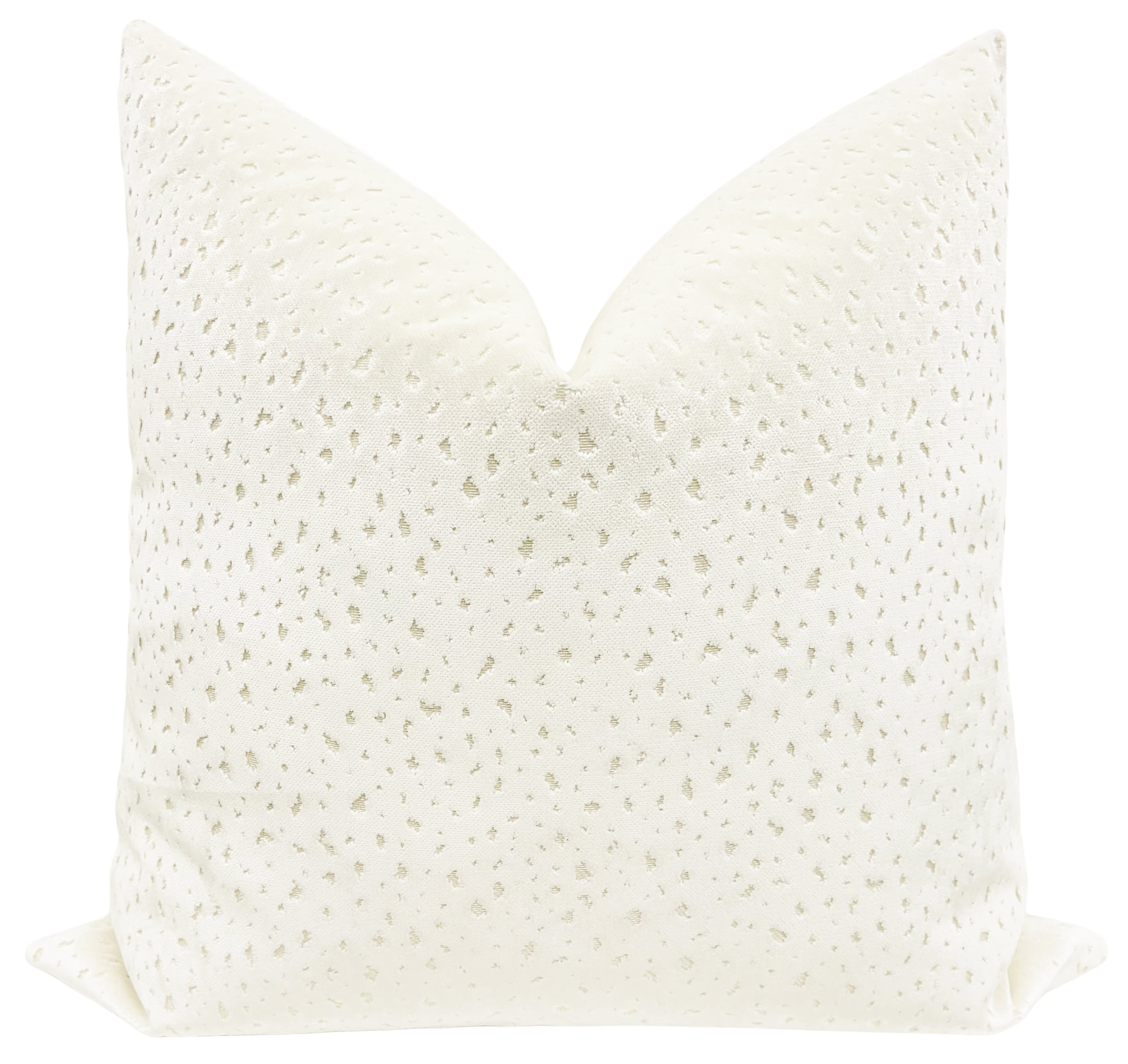 Antelope Cut Velvet Pillow Cover, Alabaster, 18" x 18" - Little Design Company