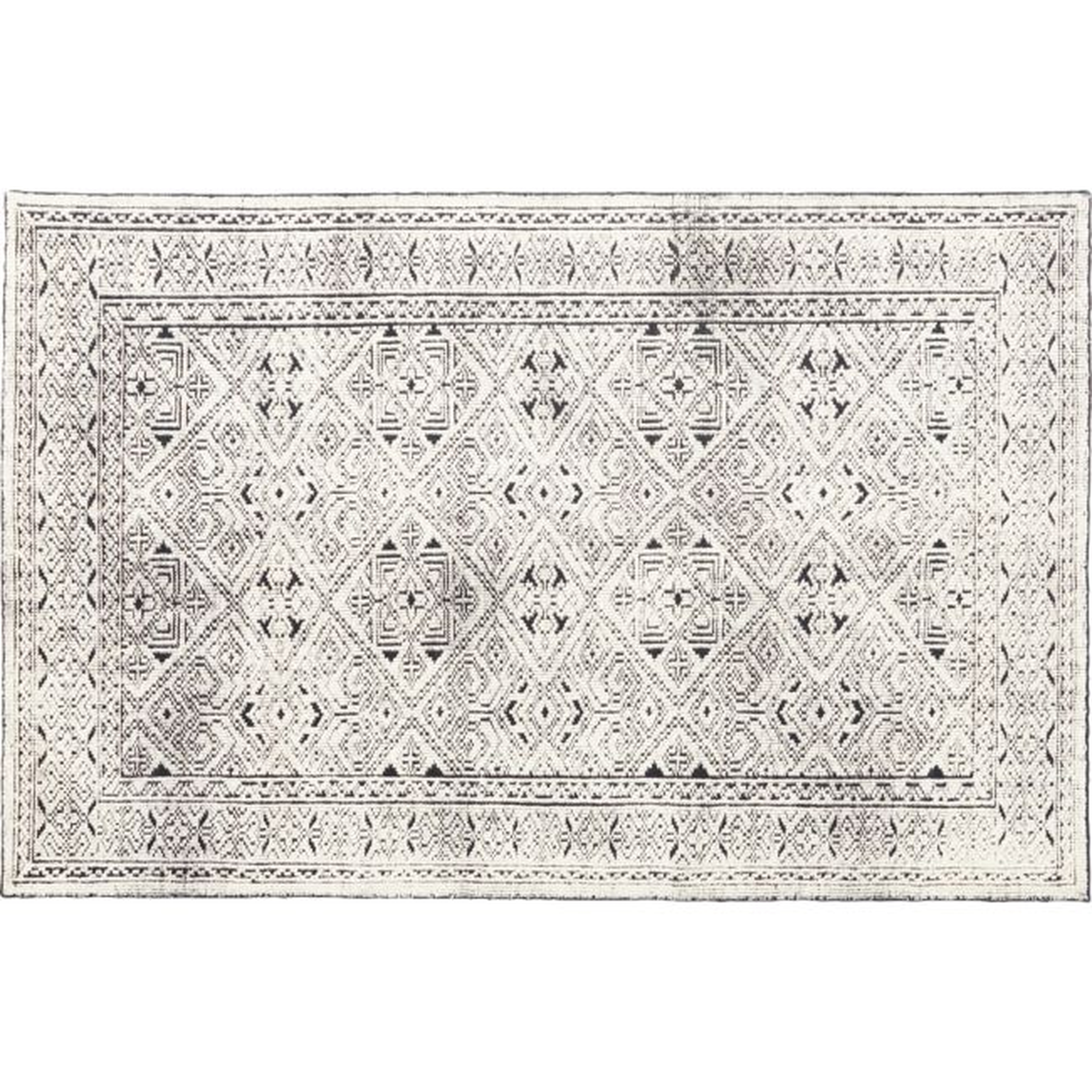 Raumont Hand-Knotted Black Detailed Modern Area Rug 5'x8' - CB2