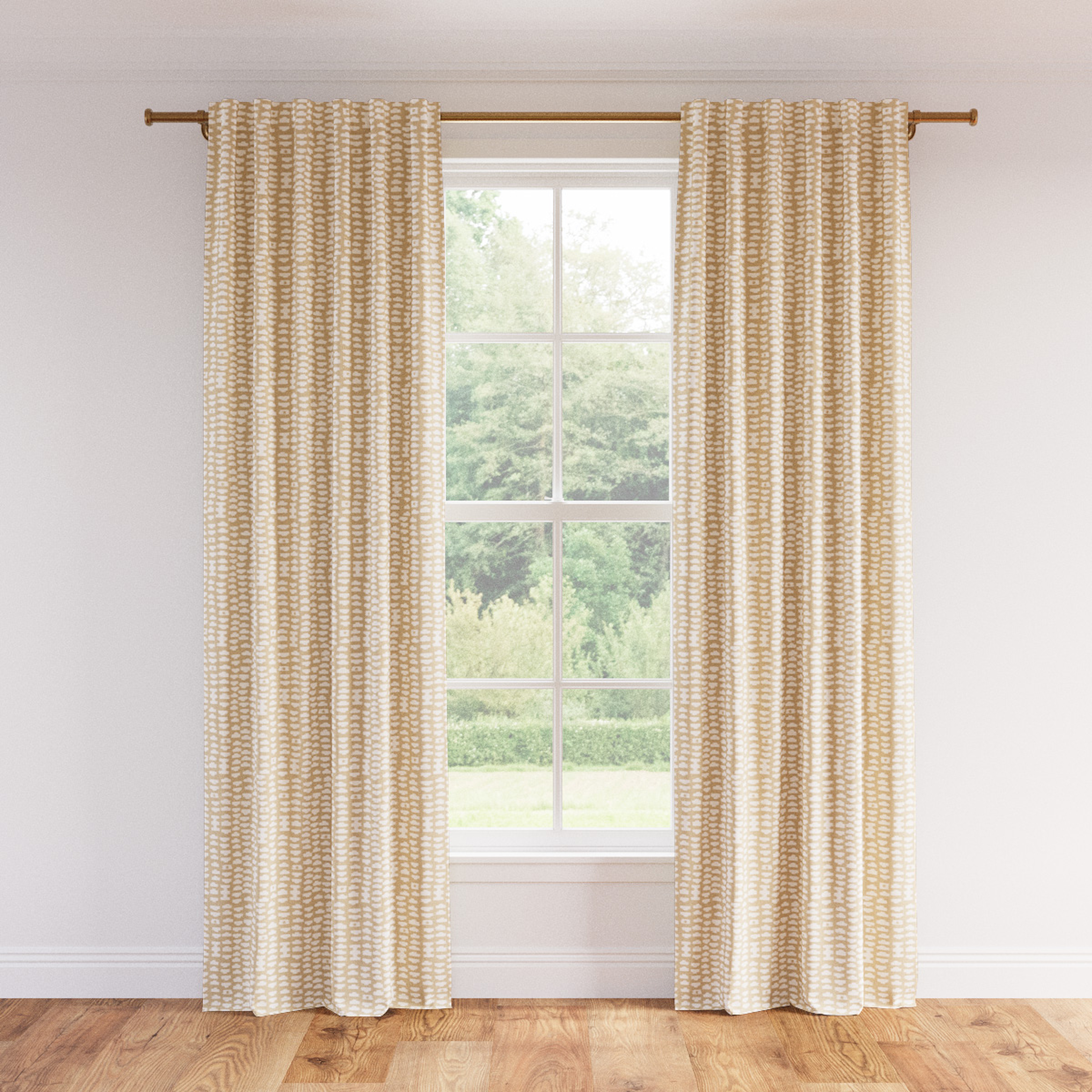 Printed Linen Curtain, Sand Odalisque, 50" x 108", Blackout - The Inside