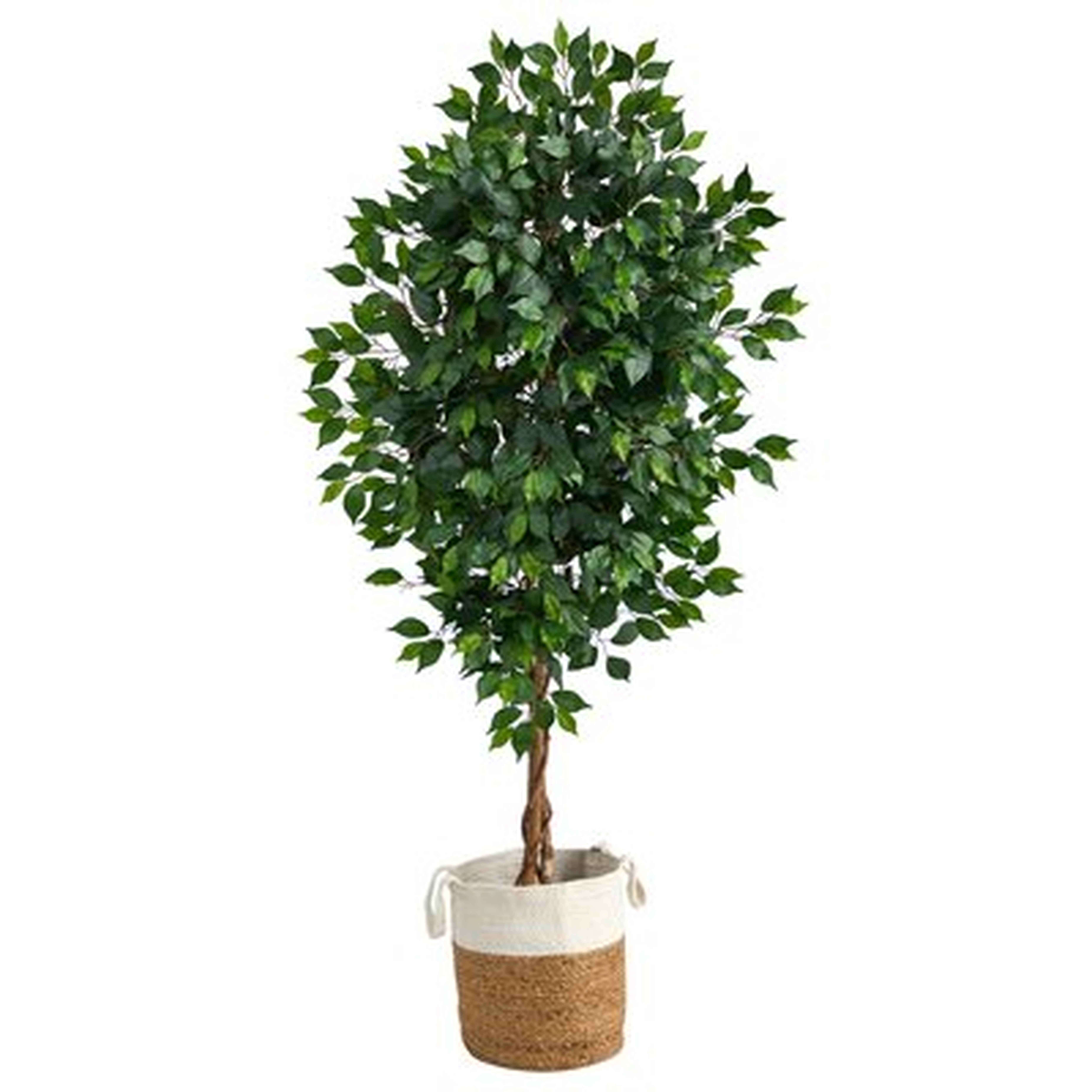 6Ft. Ficus Artificial Tree With Natural Trunk In Handmade Natural Jute And Cotton Planter - Wayfair