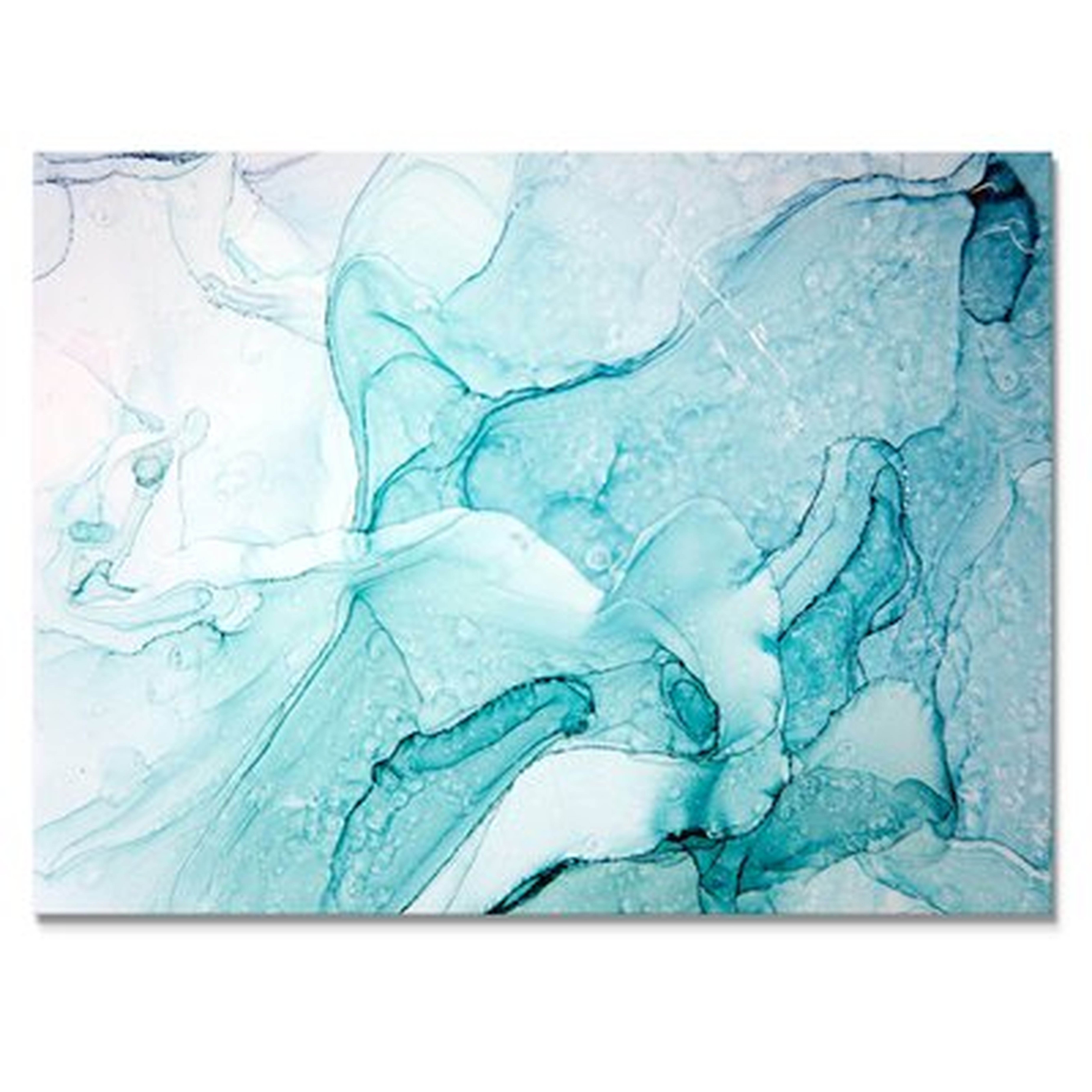 Turquoise Ink Universe - Painting on Canvas - Wayfair