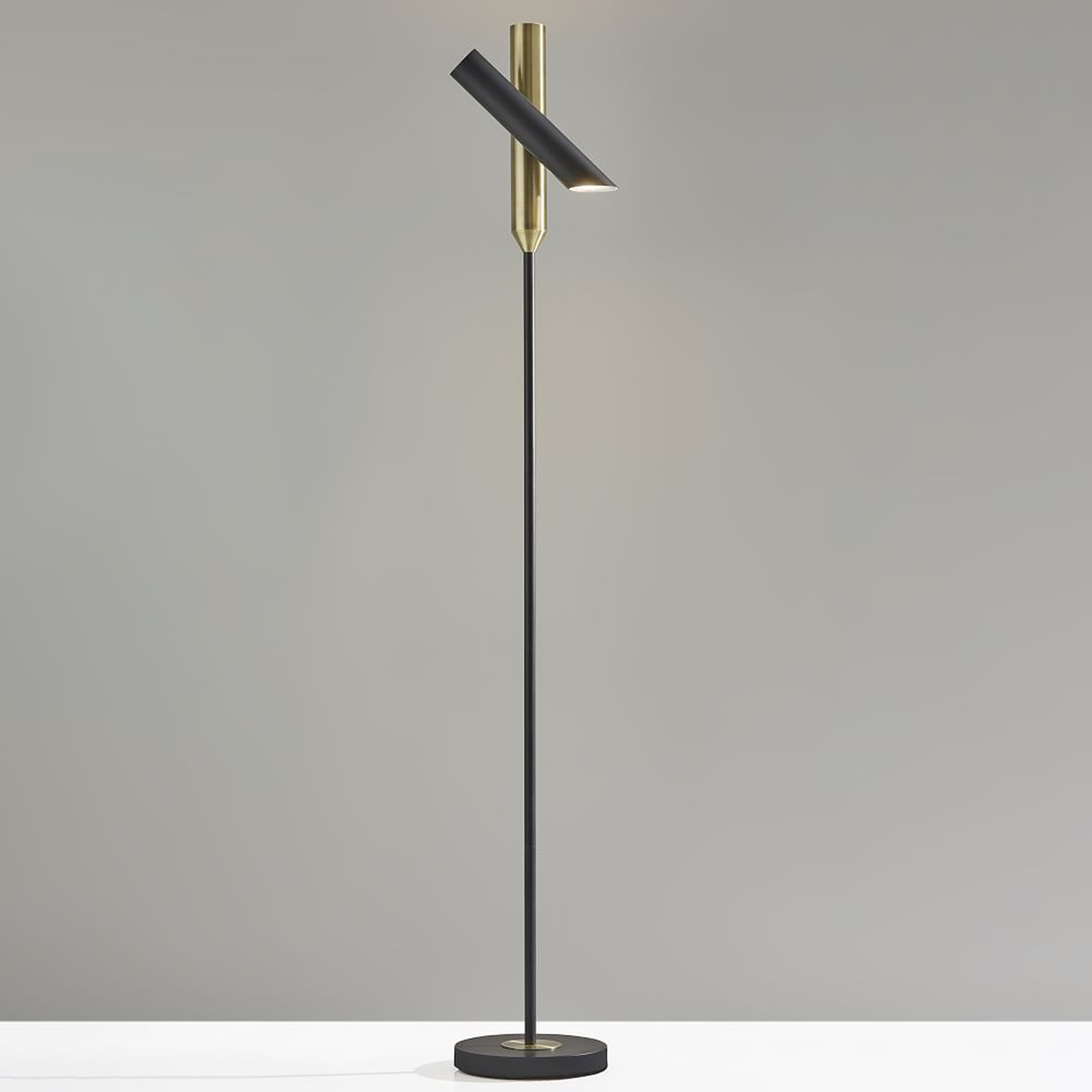 Modern Focus LED Floor Lamp, Brass & Bronze - West Elm