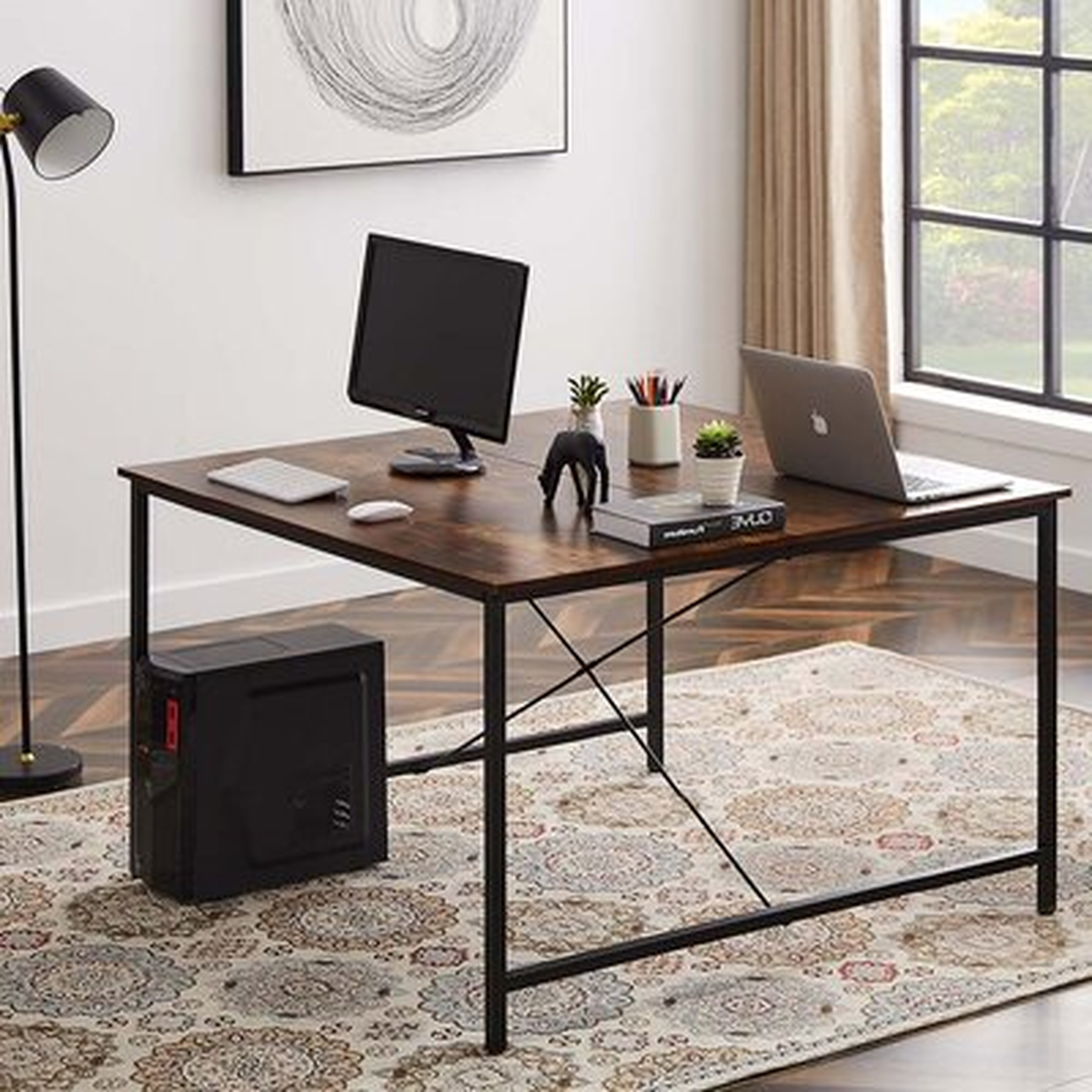 Home Office Extra Large Computer Desk, 47 X 47 Inch Two Person Desk Double Workstation Desk - Wayfair