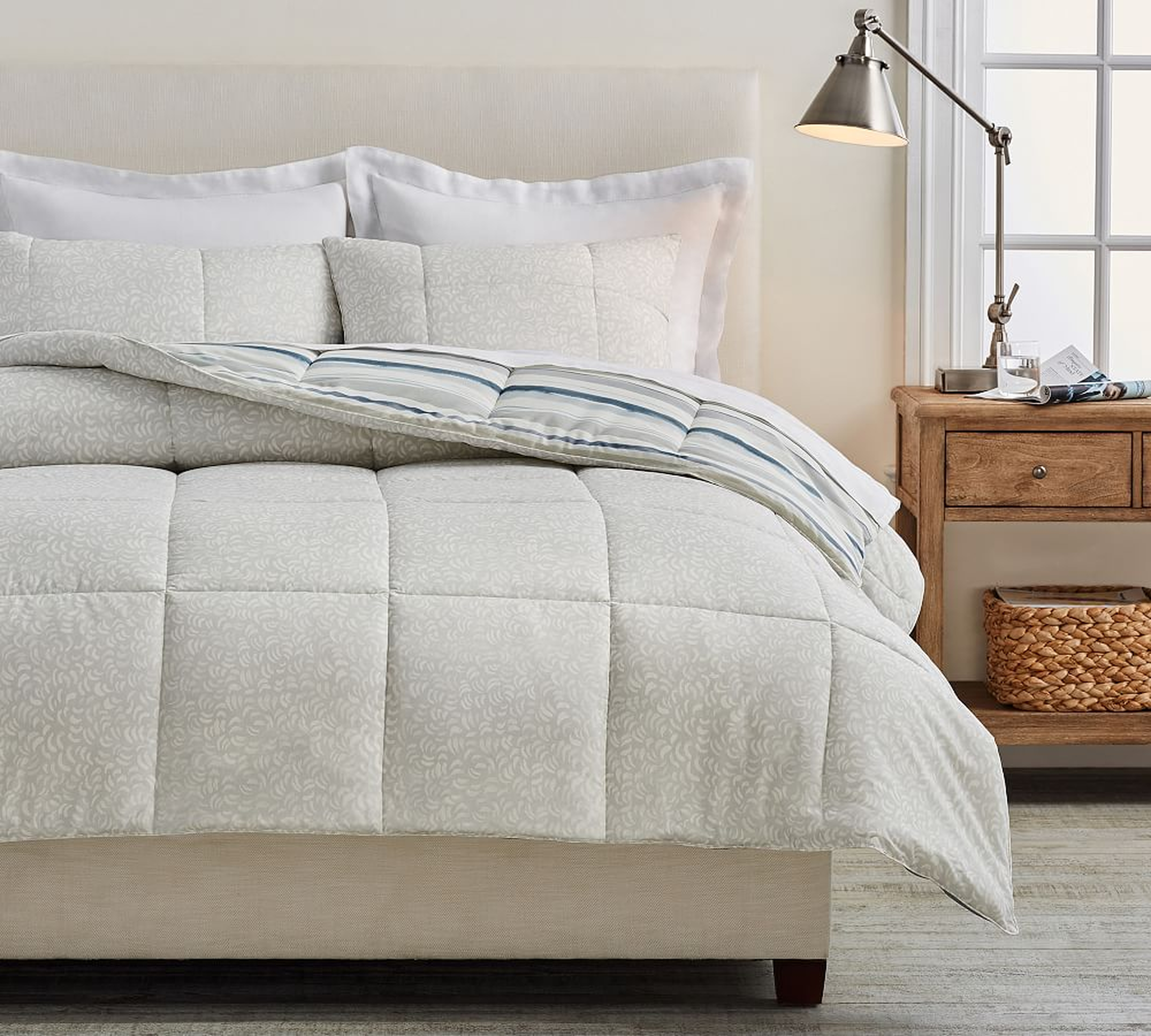 Rebecca Atwood Swirl Organic Percale Comforter, King/Cal. King - Pottery Barn