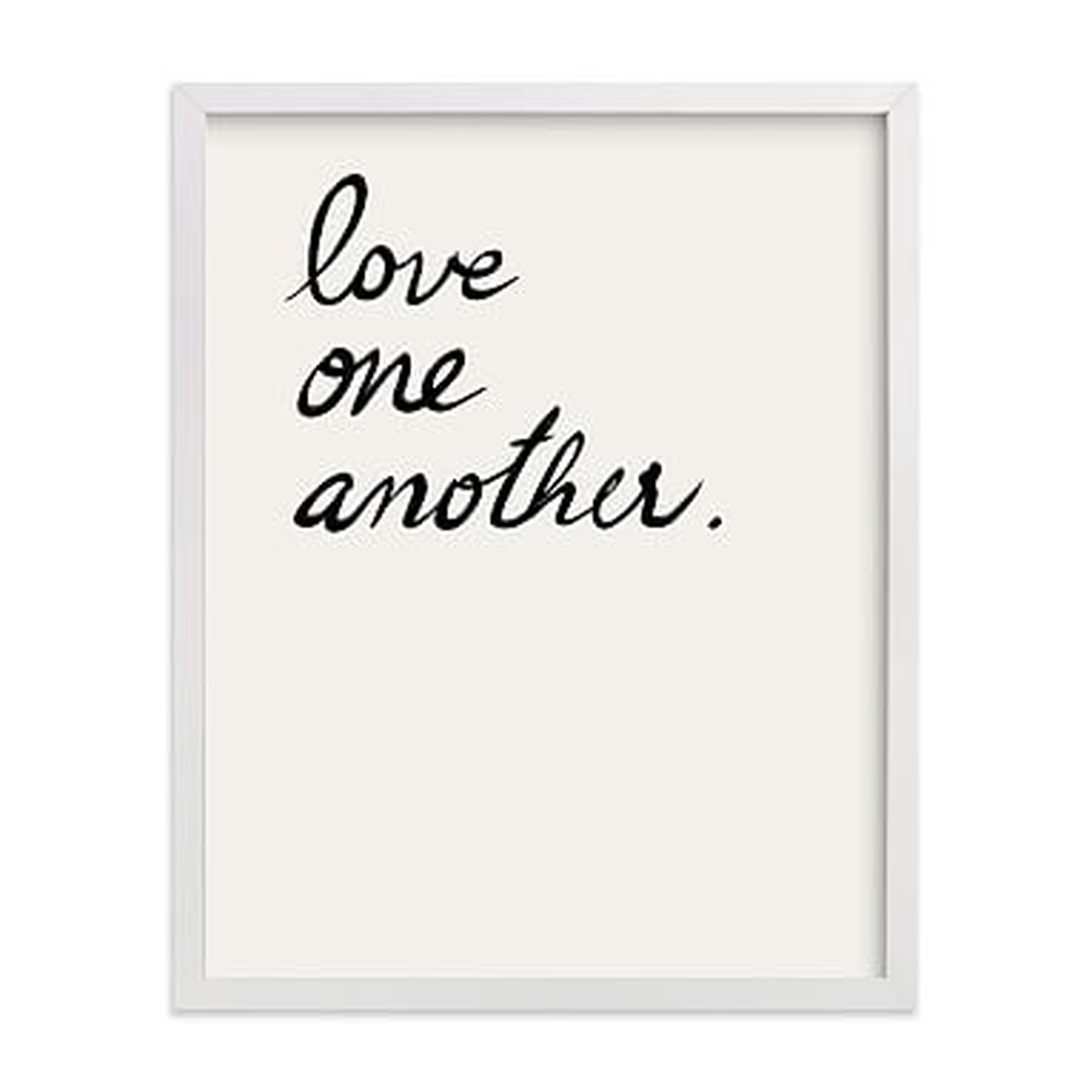 Love one, Love all Framed Art by Minted(R), White, 11x14 - Pottery Barn Teen