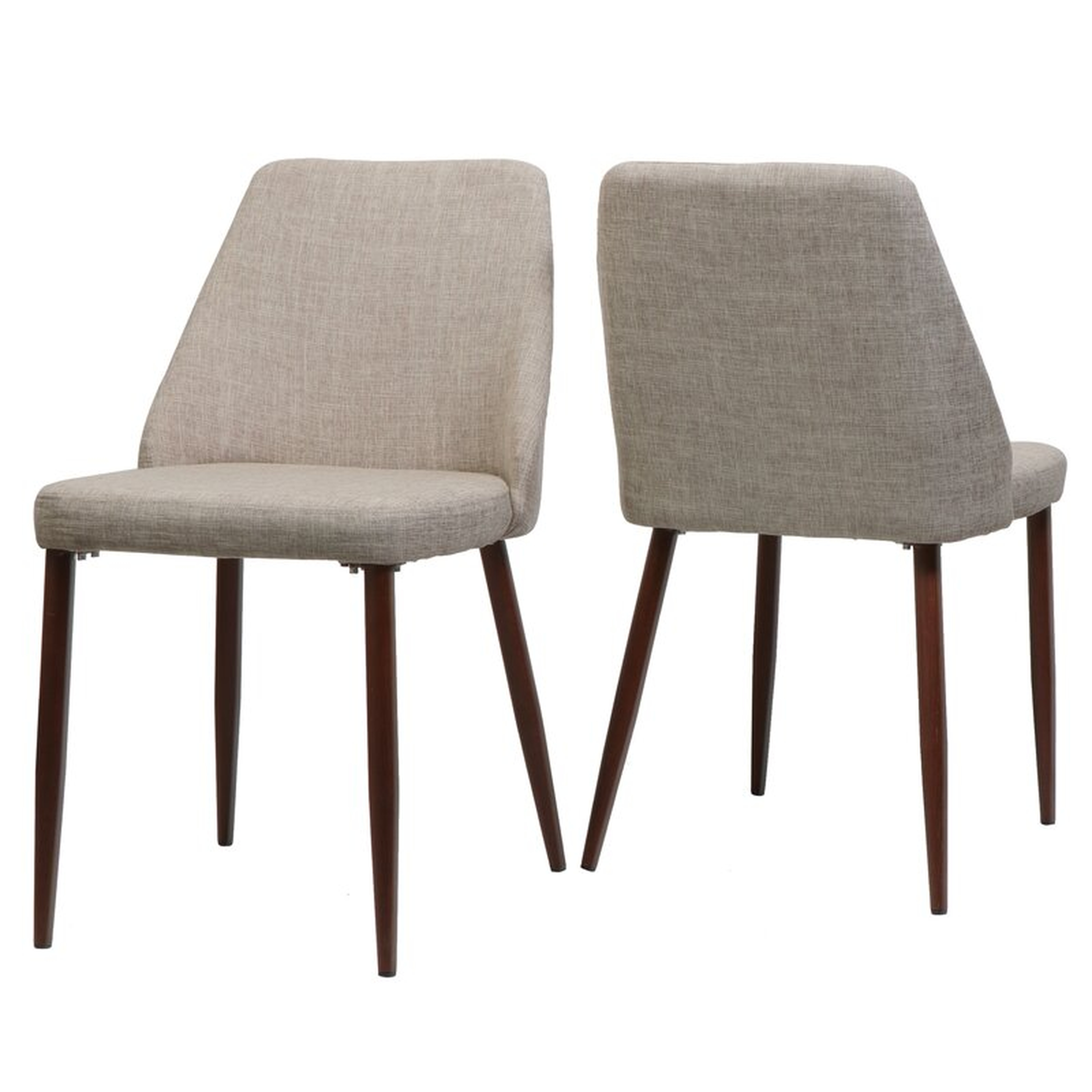Dodrill Mid Century Upholstered Dining Chair, Wheat, Set of 2 - Wayfair