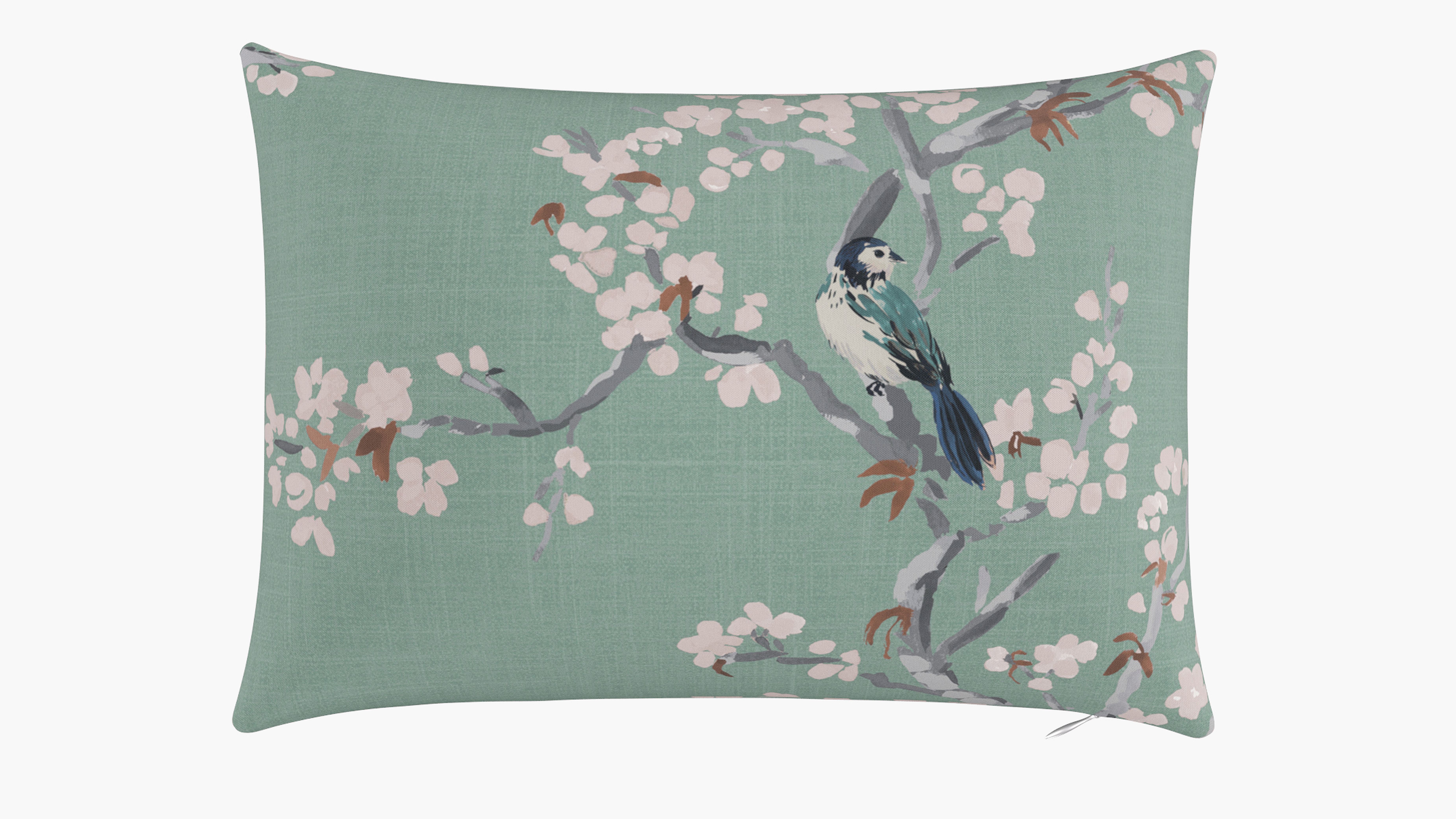 Throw Pillow 14" x 20", Mint Cherry Blossom, 14" x 20" - The Inside
