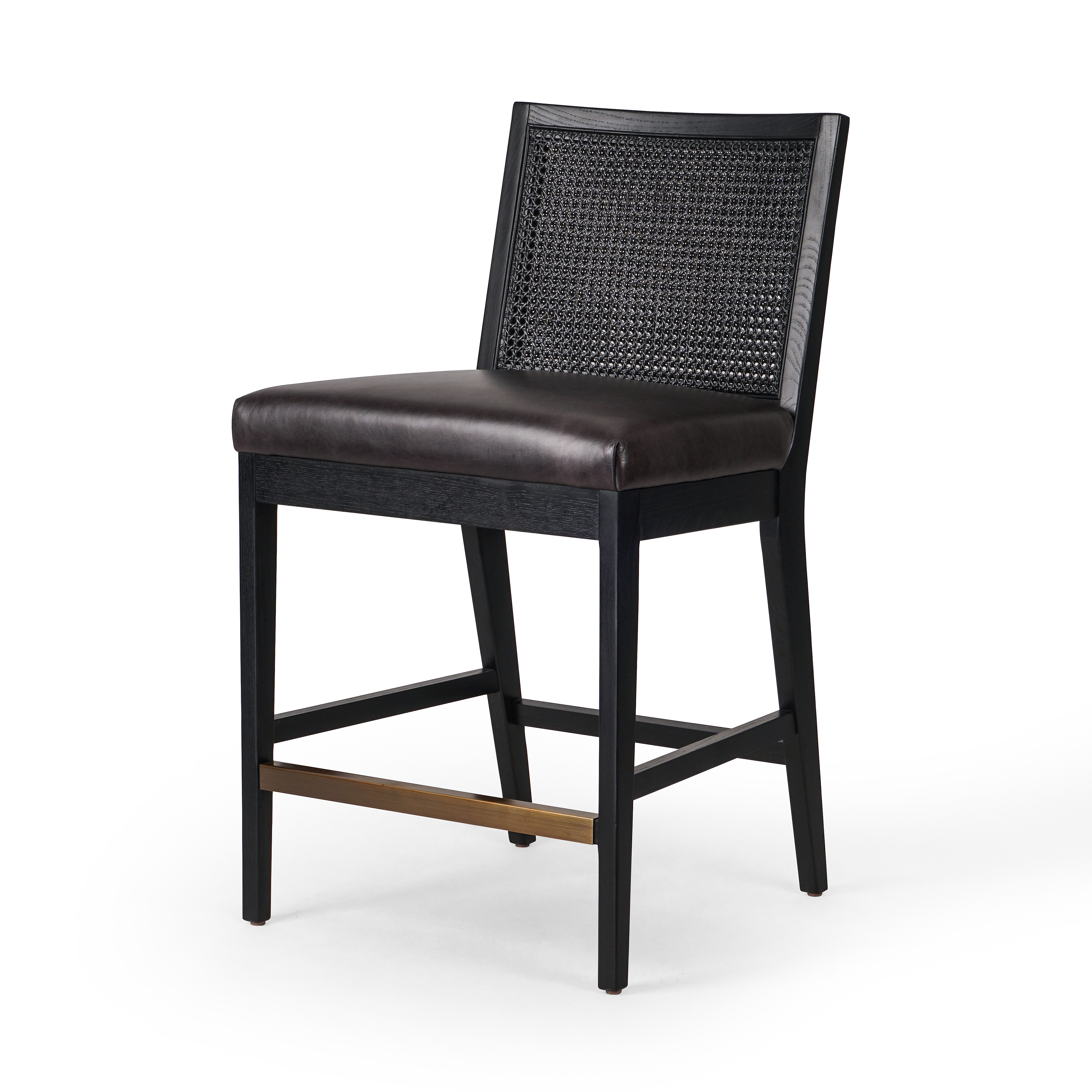 Antonia Armless Dining Stool-Blk-Counter - Four Hands