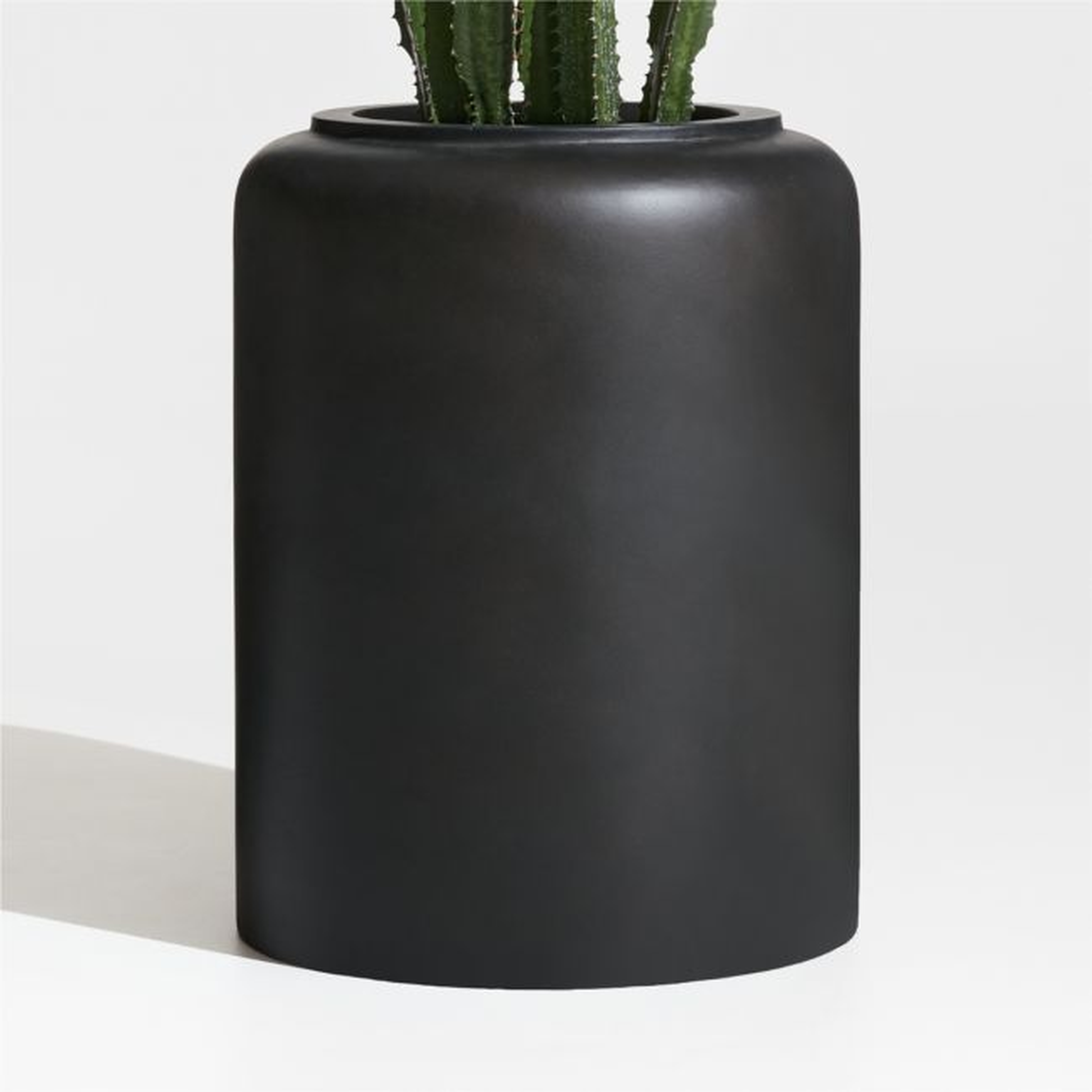 Modern Crock Tall Black Planter - Crate and Barrel