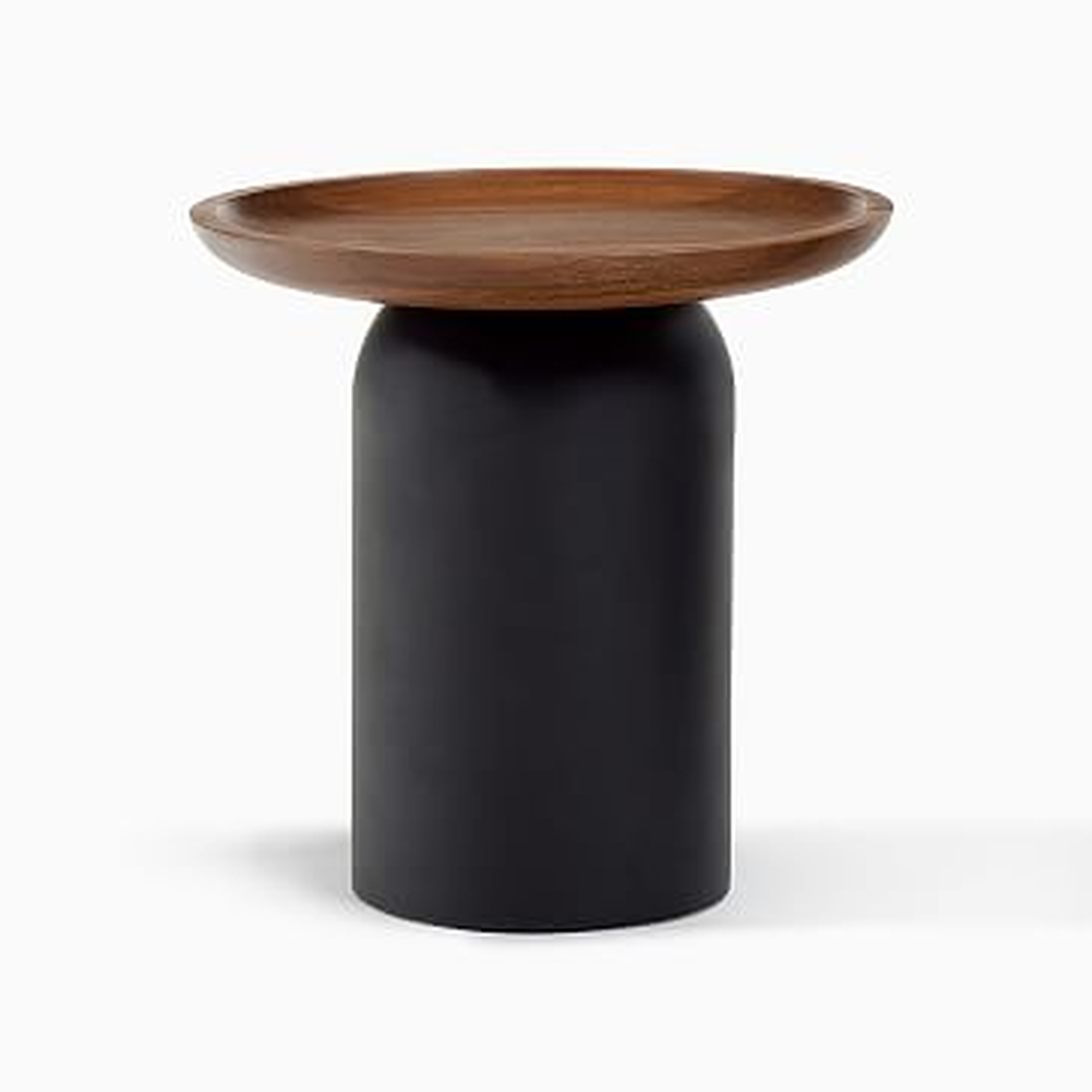 Miri 20" Side Table, Cool Walnut, Dark Bronze - West Elm
