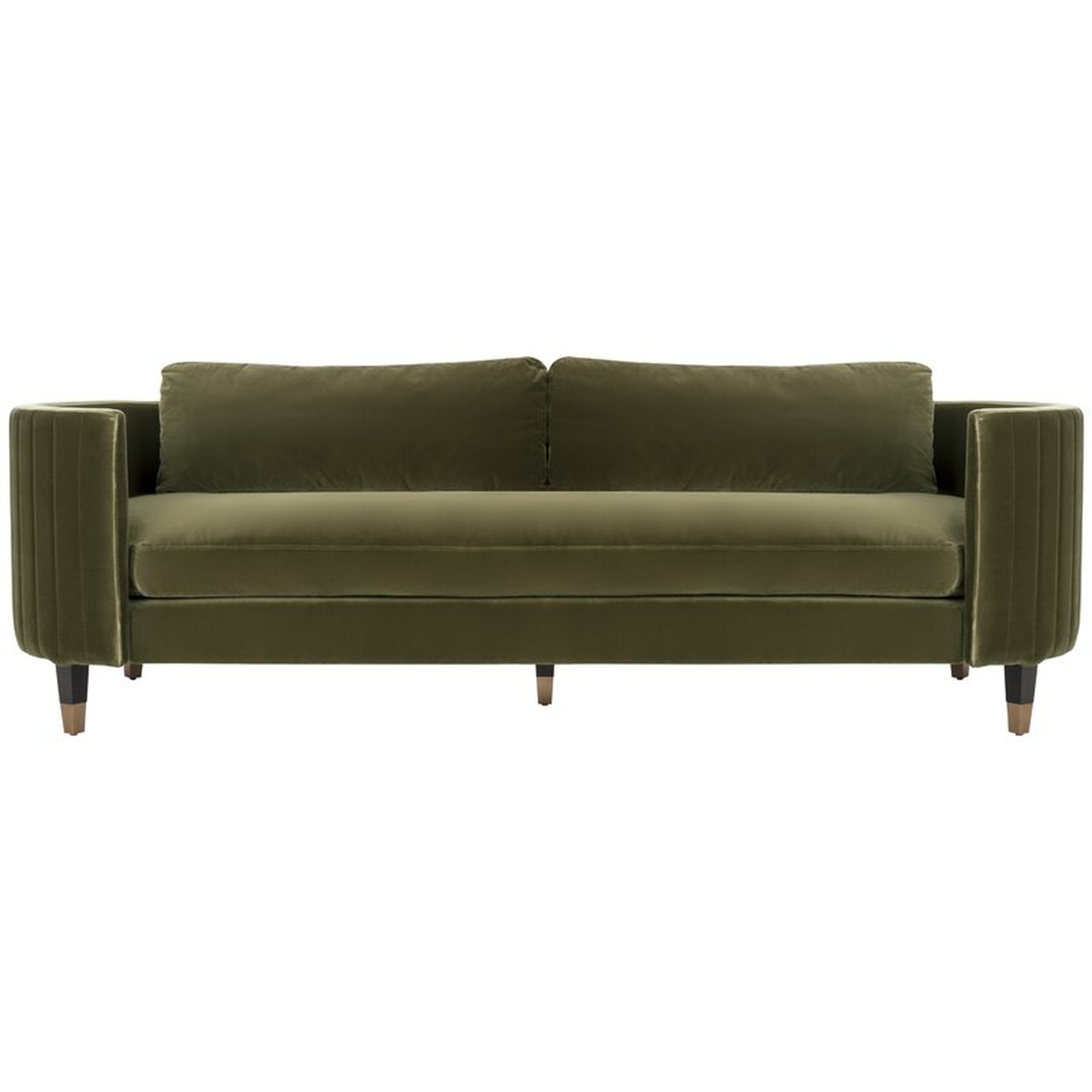 Safavieh Couture Winford Velvet Sofa Upholstery Color: Dark Olive Green. In Stock 9/8 - Perigold