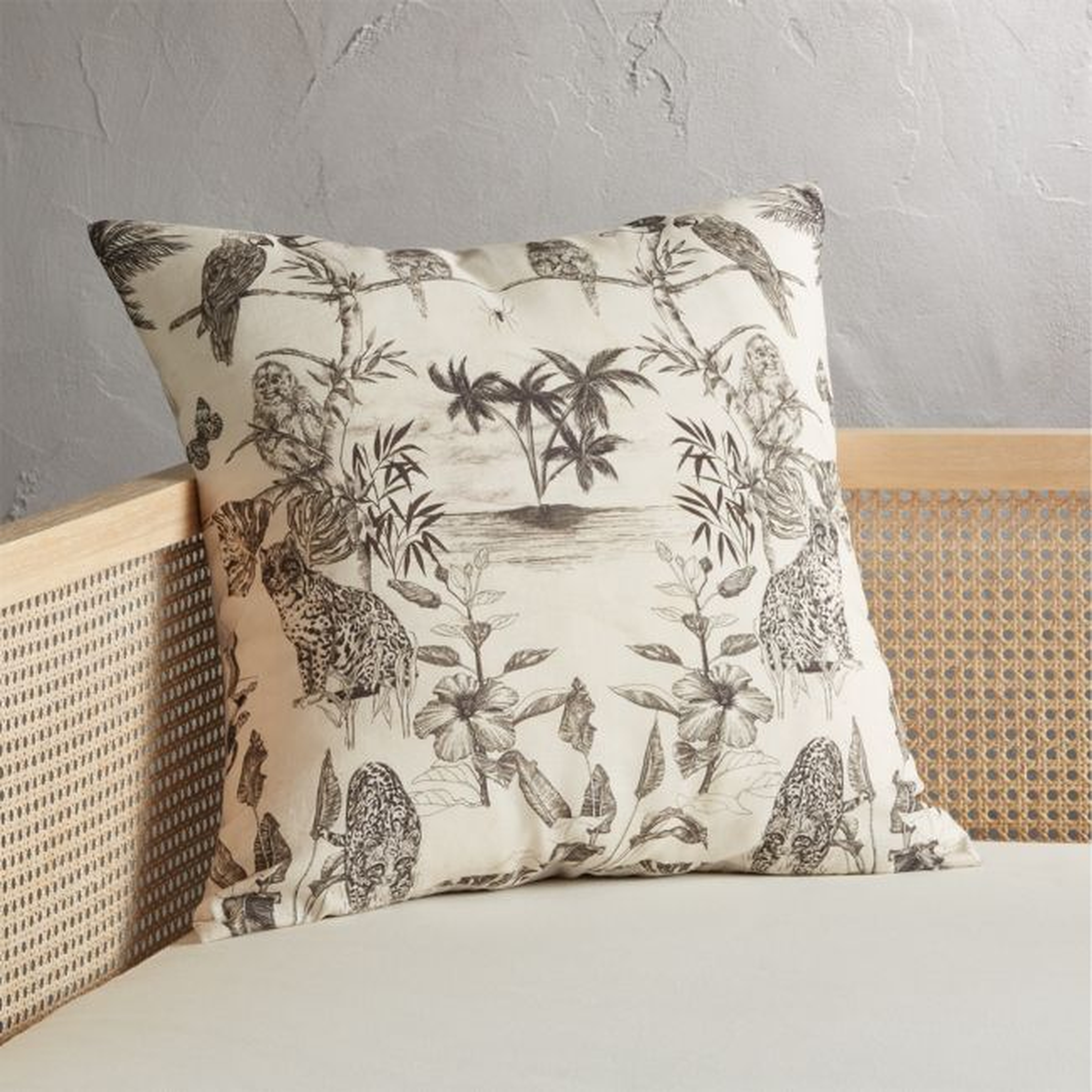 23" Midnight Jungle Tropical Pillow with Feather-Down Insert - CB2