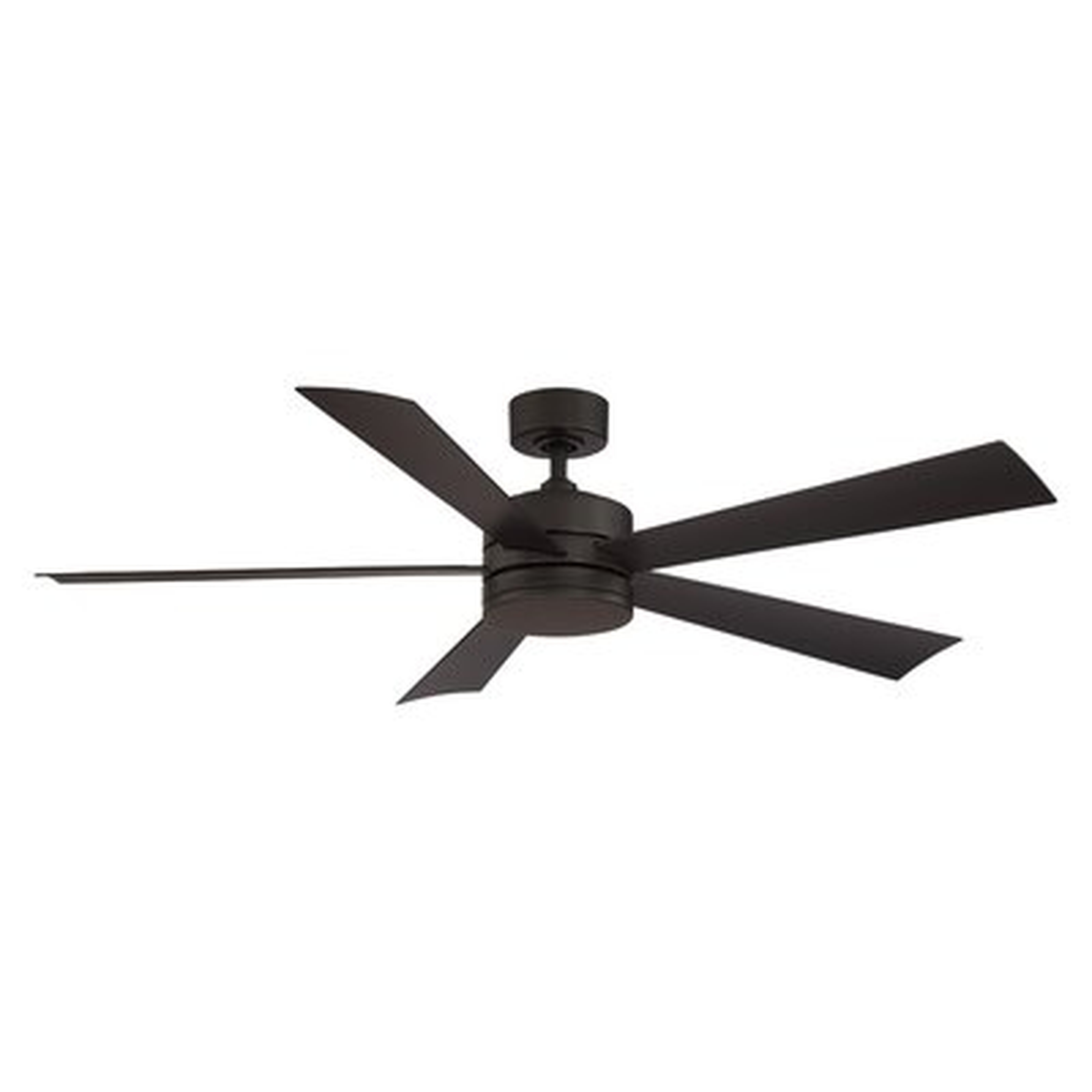 Wynd 5 - Blade Outdoor LED Smart Standard Ceiling Fan with Wall Control and Light Kit Included - AllModern