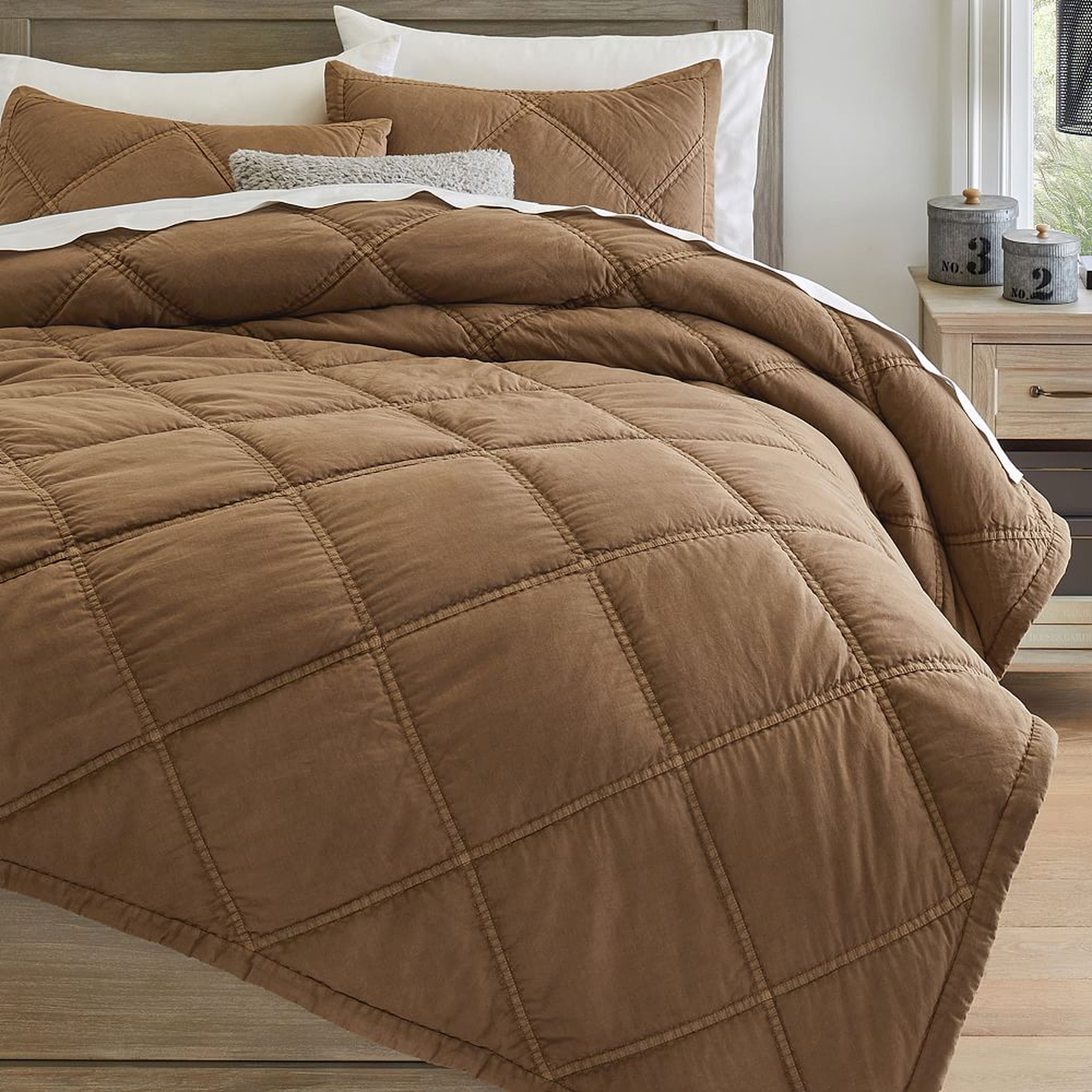 Washed Rapids Quilt, Full/Queen, Brown - Pottery Barn Teen