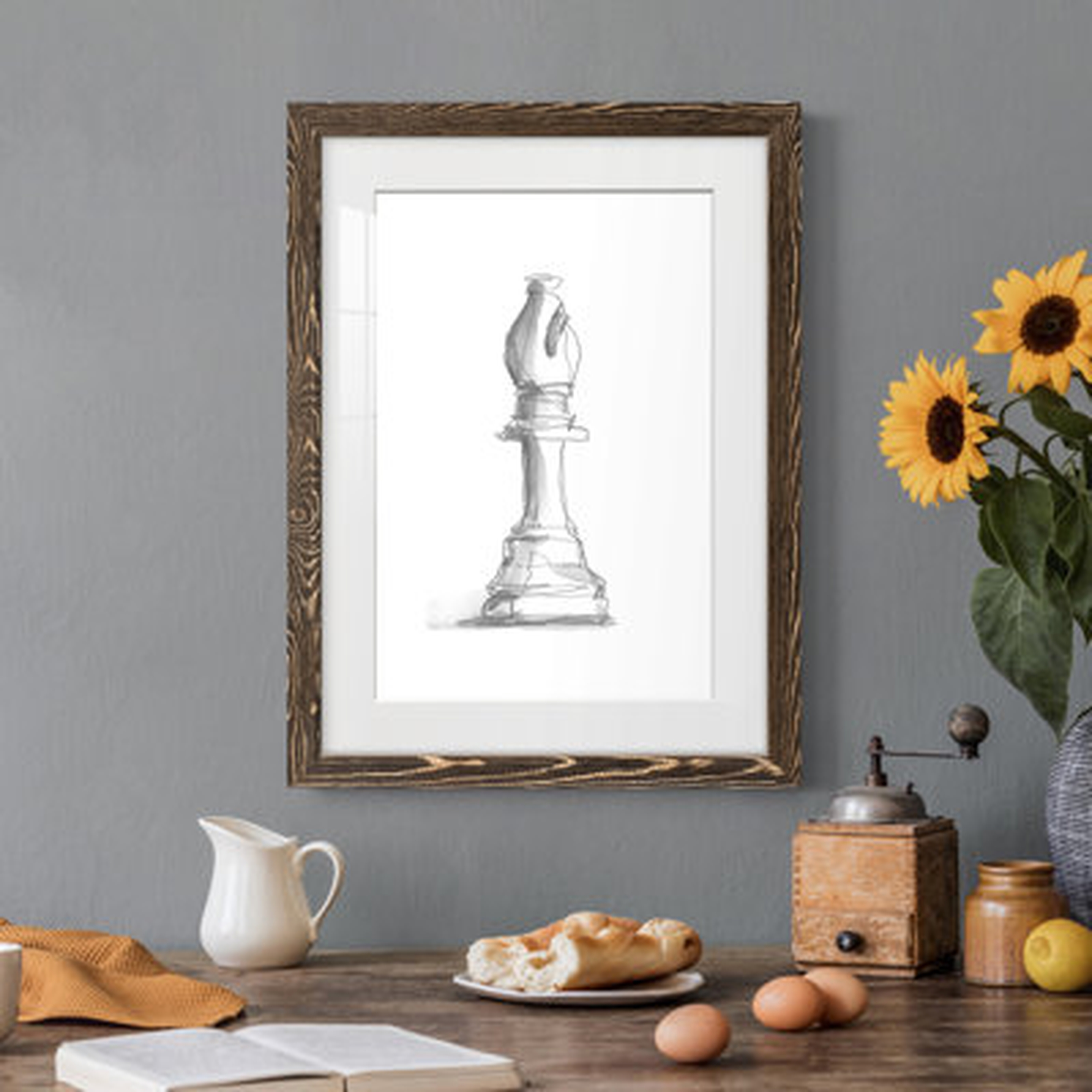 Chess Piece Study IV Premium Framed Matte - Ready To Hang - Wayfair