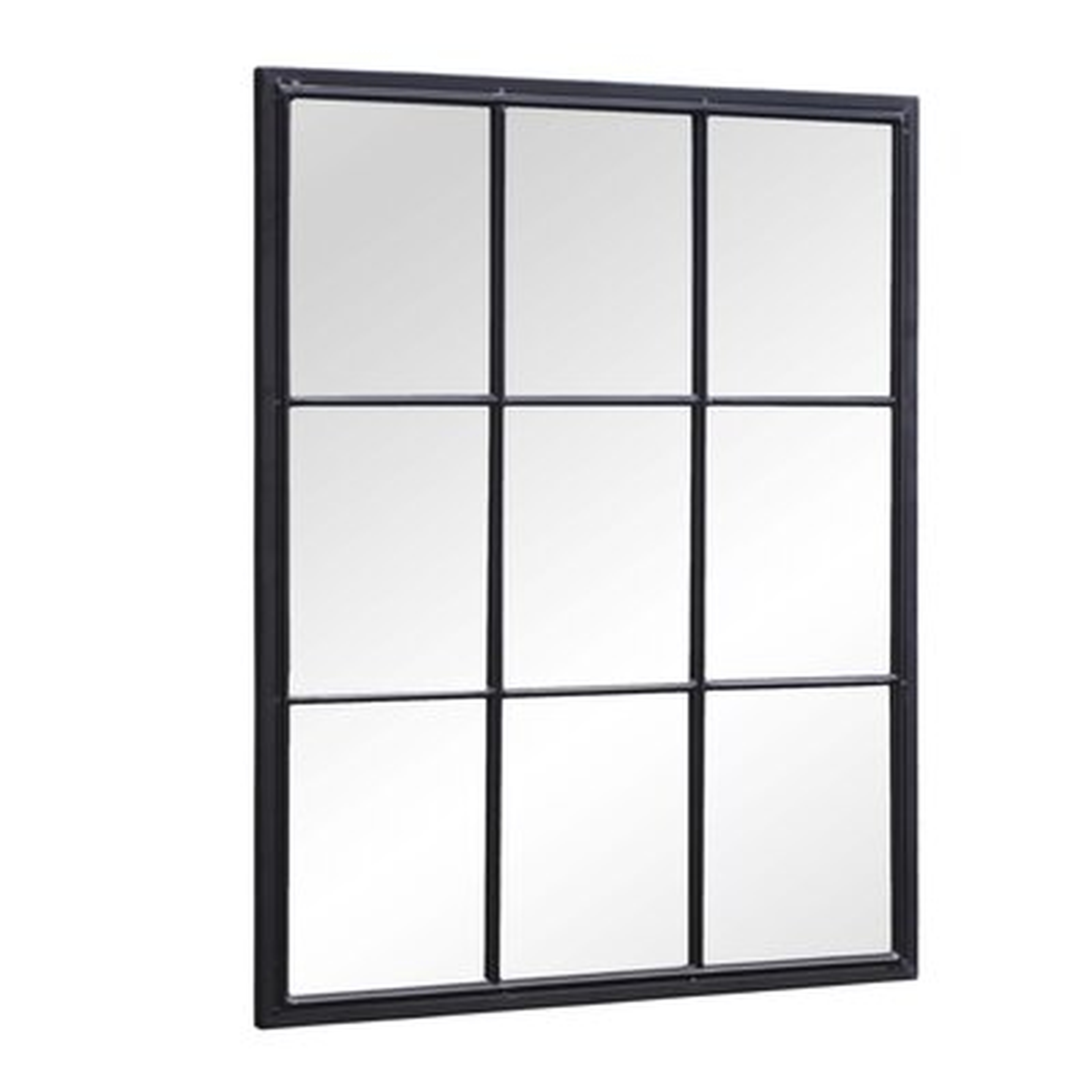 36"H Rectangular Windowpane Metal Wall Mirror - Black - Wayfair