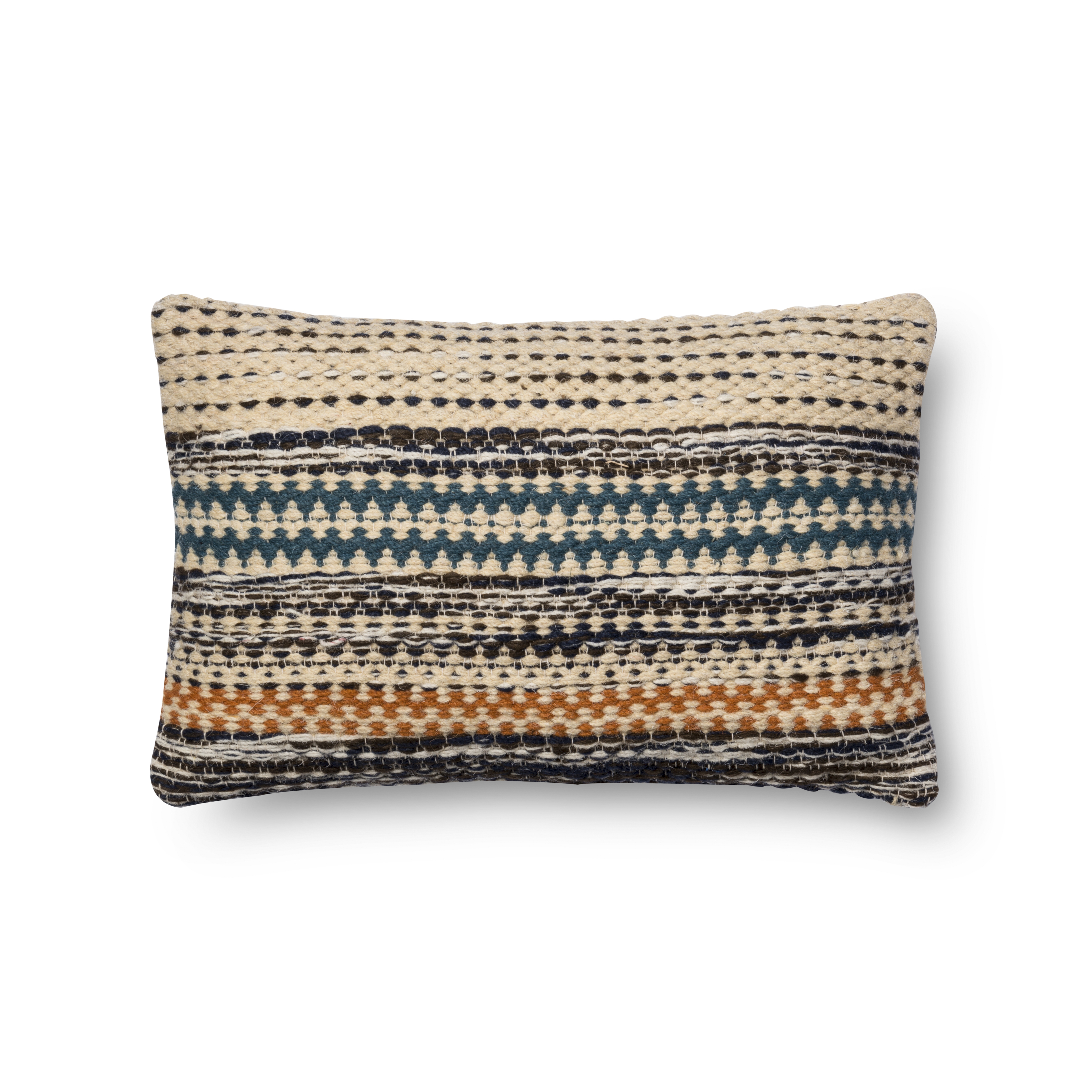 Magnolia Home by Joanna Gaines PILLOWS P1009 ORANGE / BLUE 13" x 21" Cover Only - Magnolia Home by Joana Gaines Crafted by Loloi Rugs