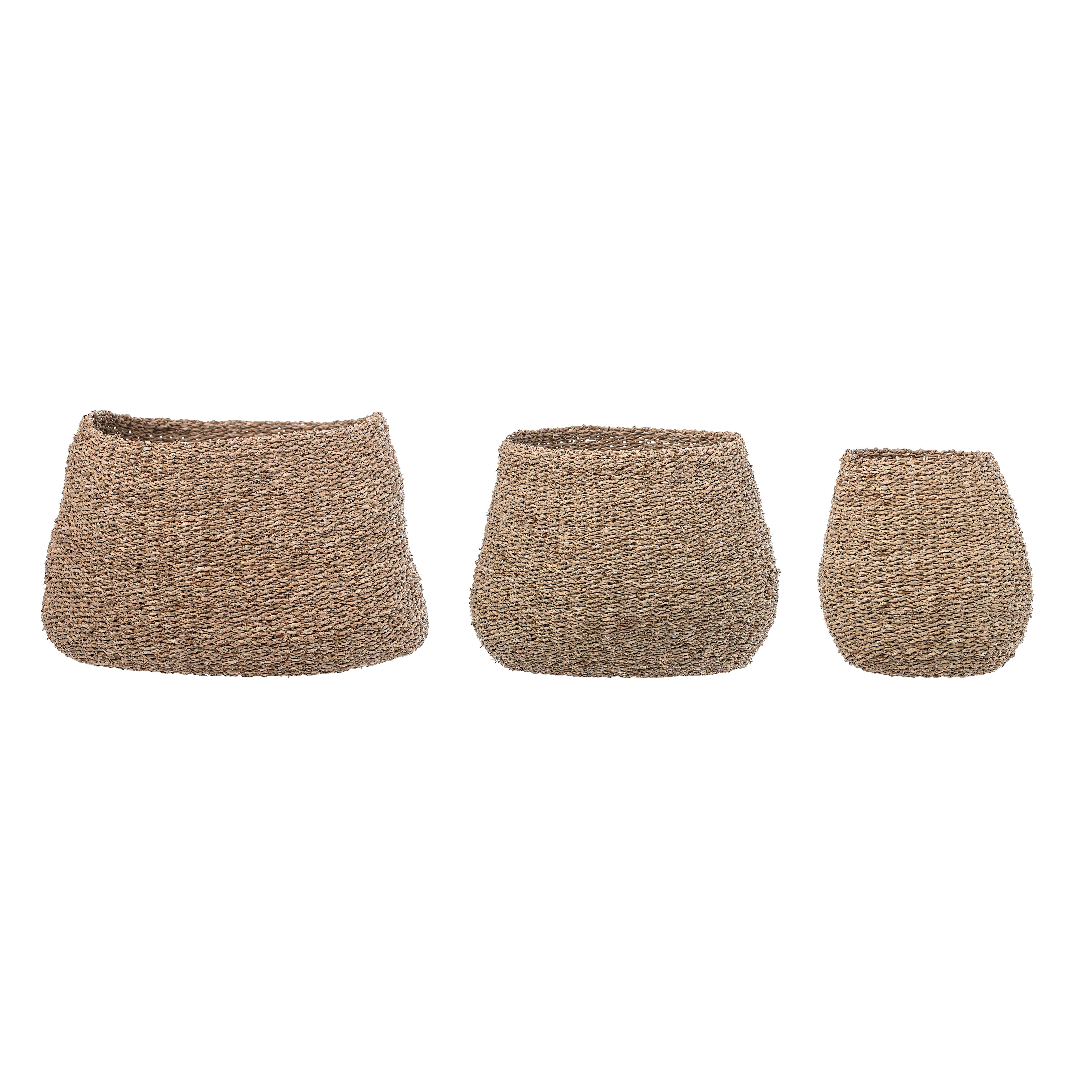 Brown Natural Seagrass Baskets (Set of 3 Sizes) - Moss & Wilder