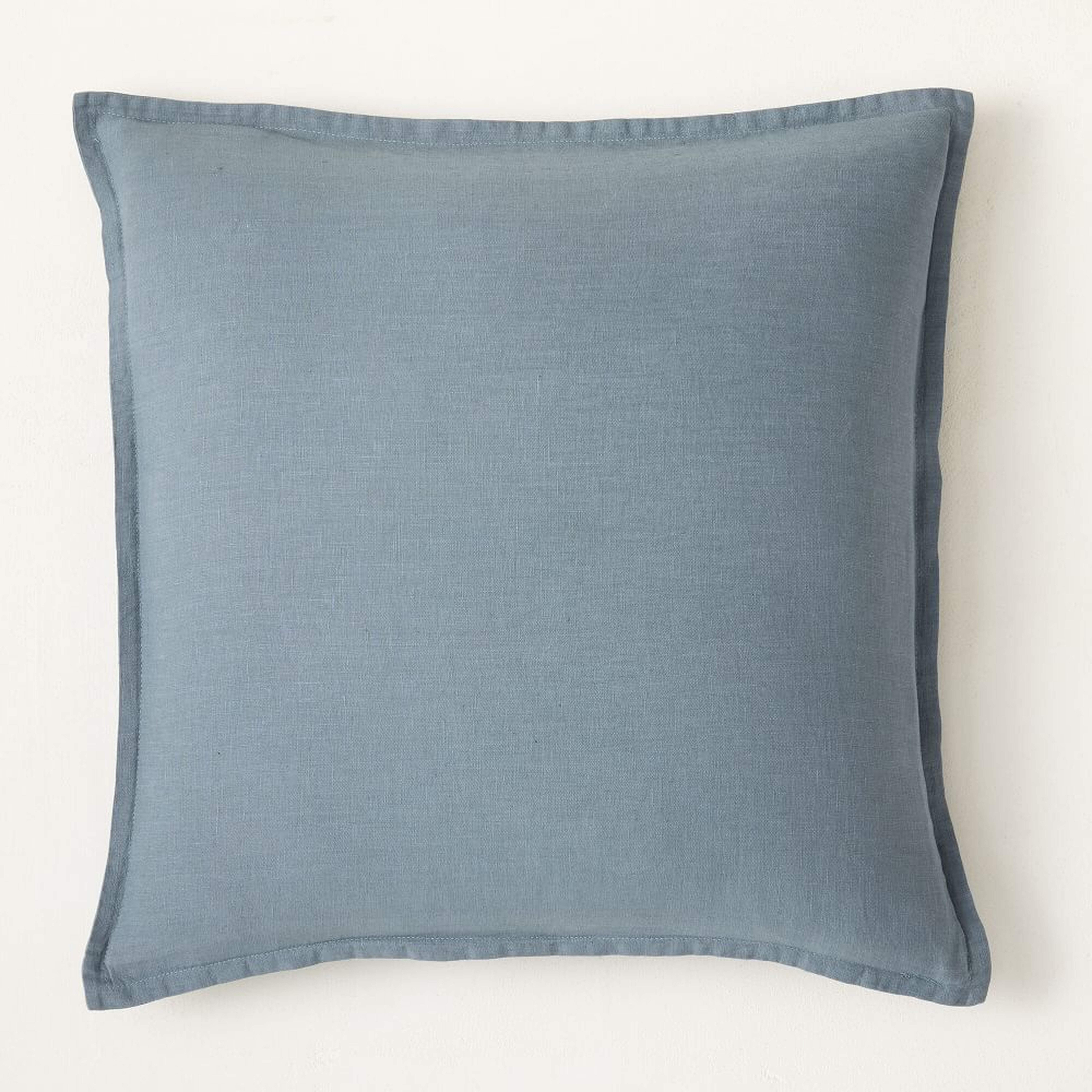 European Flax Linen Pillow Cover, 18"x18", Ocean - West Elm