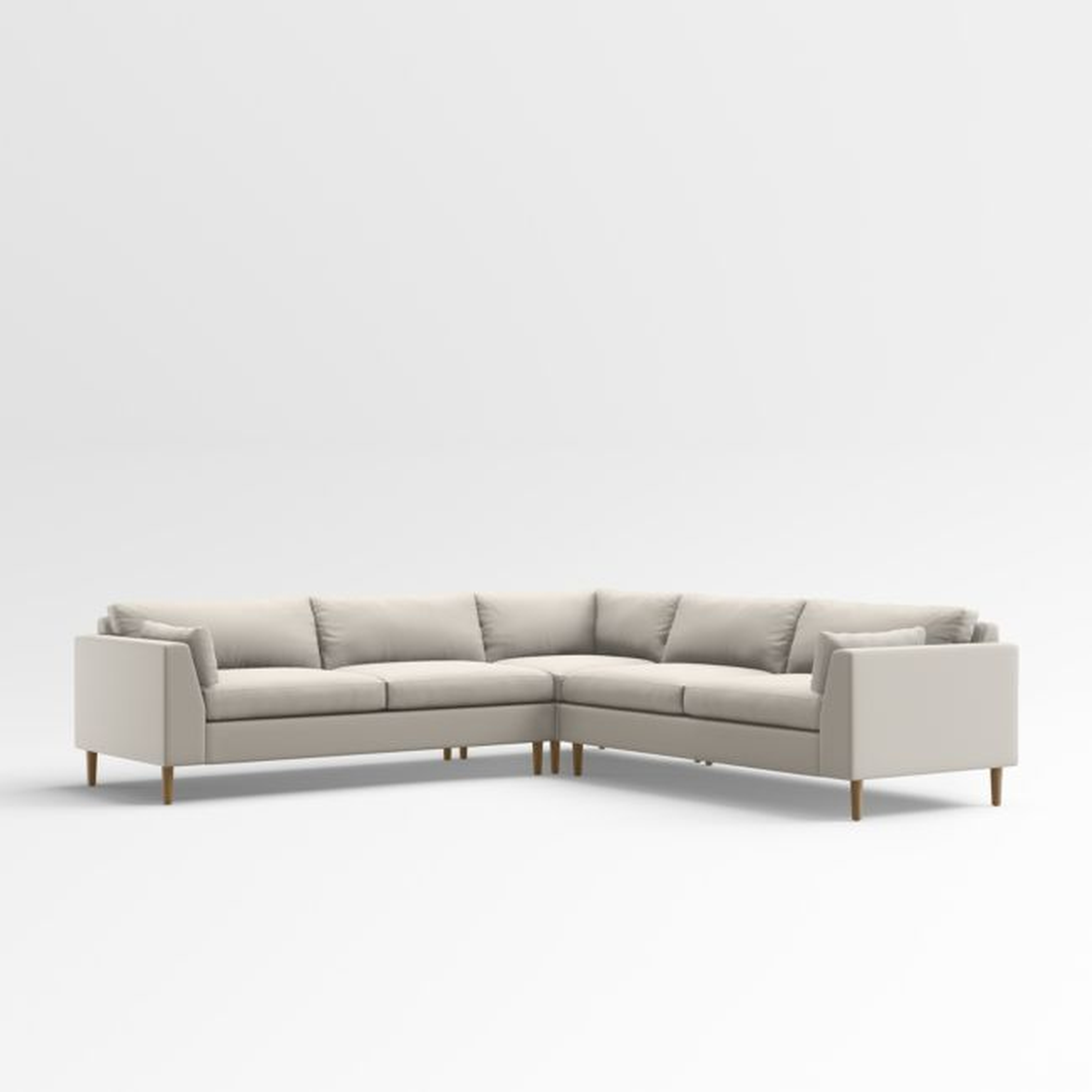 Avondale Wood Leg 3-Piece Sectional Sofa - Crate and Barrel