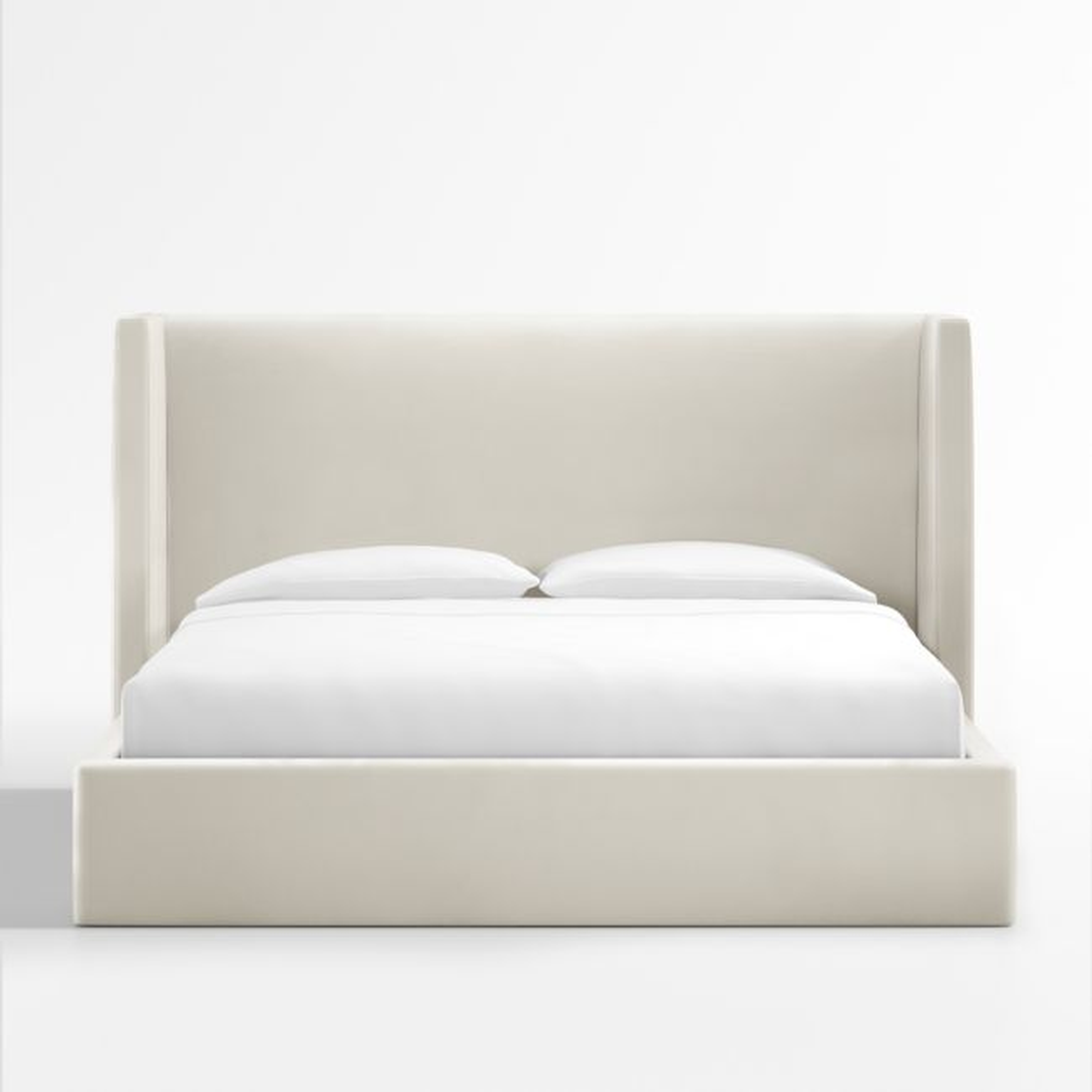 Arden Beige Upholstered King Bed with 52" Headboard - Crate and Barrel