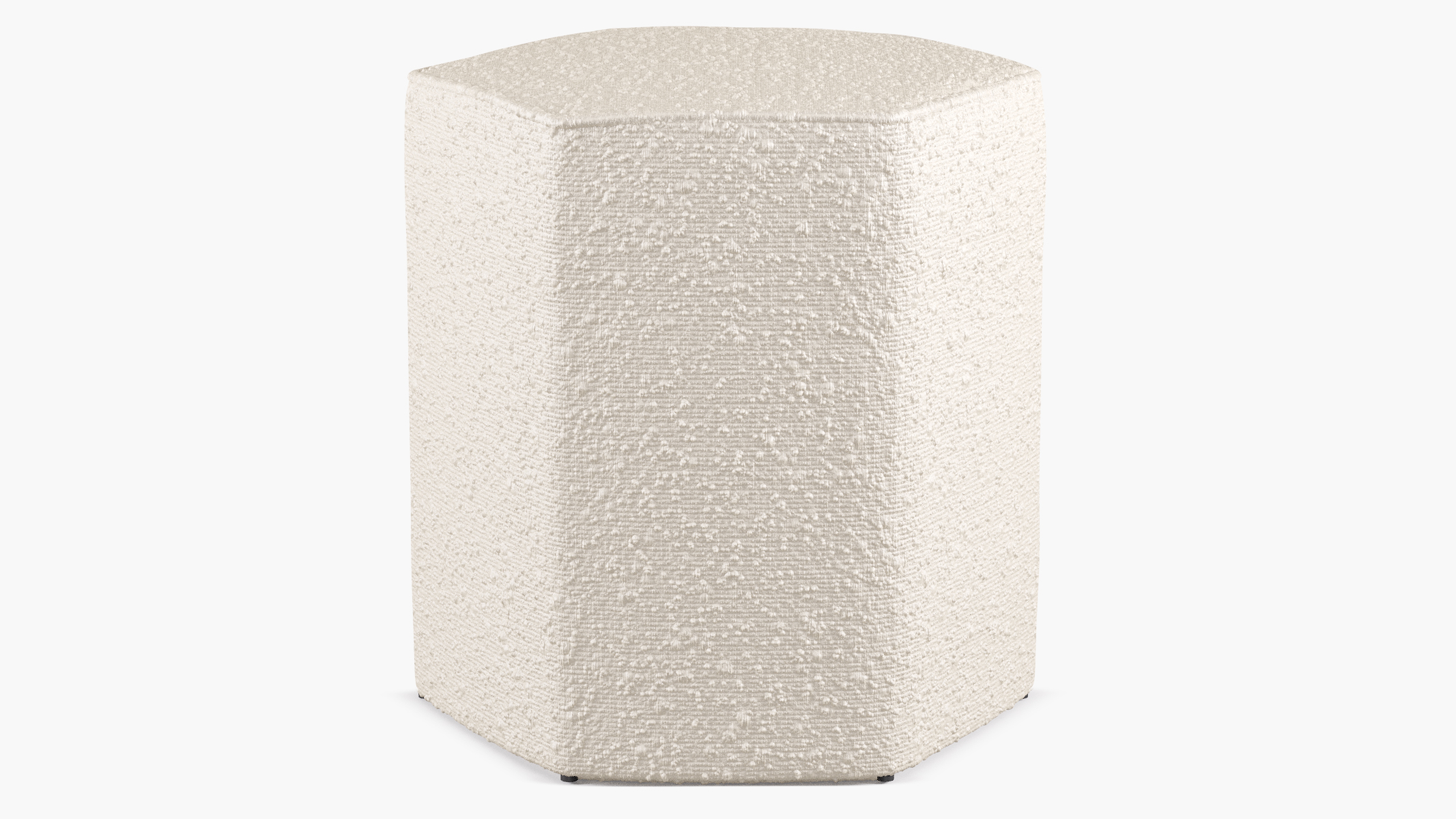 Hexagonal Ottoman, Snow Boucle - The Inside