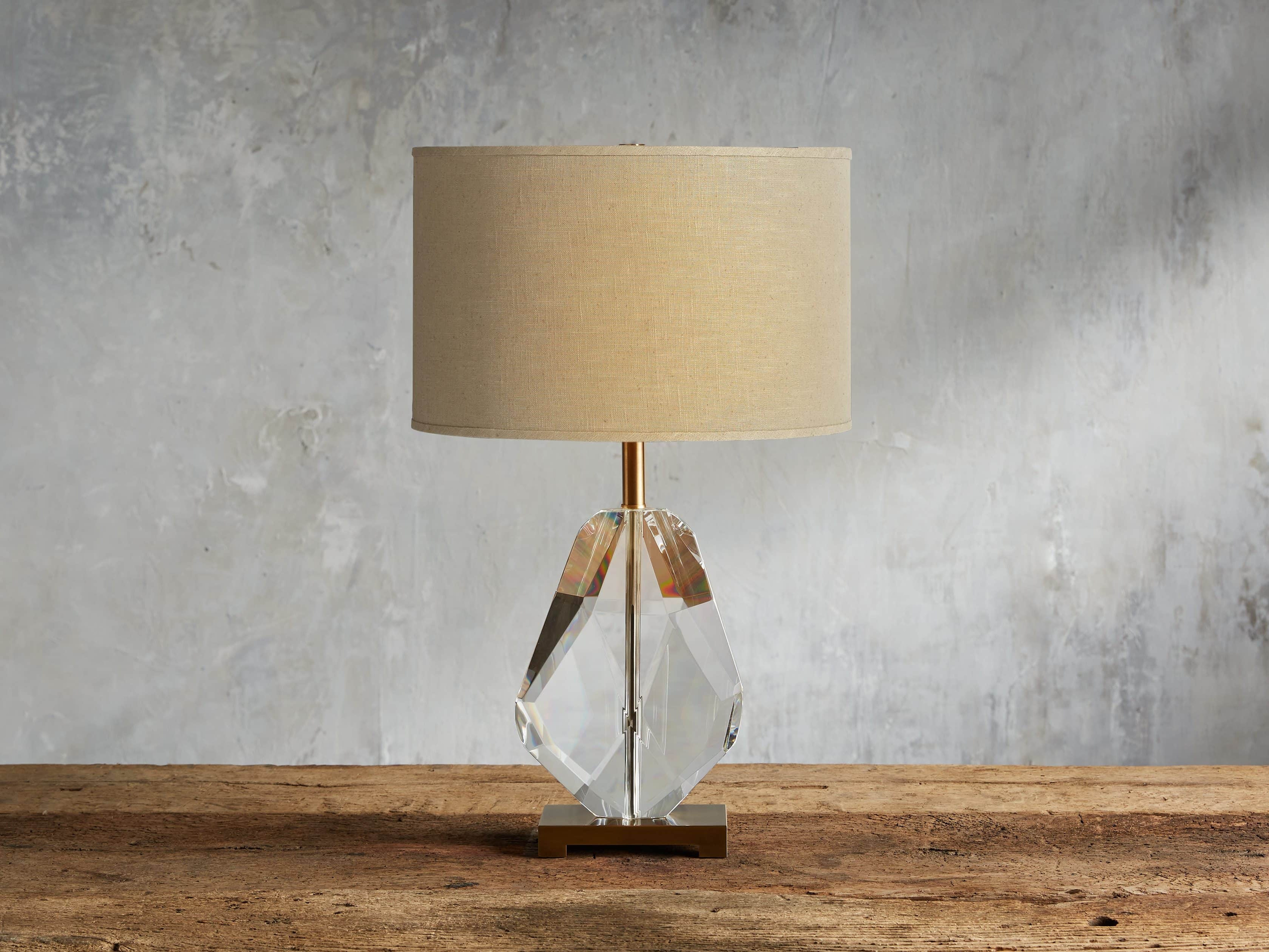 Lola Teardrop Table Lamp in Metal Brass  Natural - Arhaus