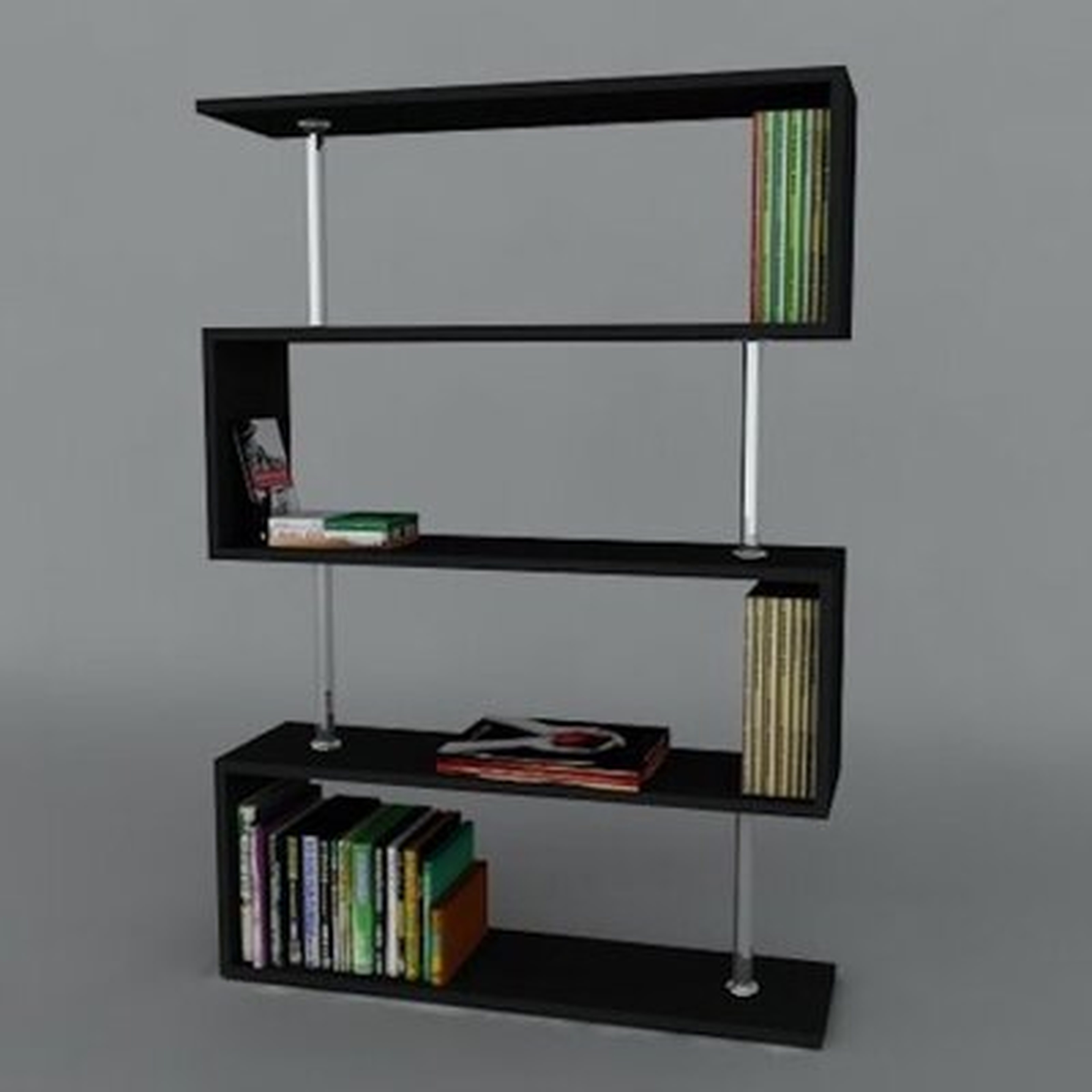 S Shape 4 Tier Bookcase-Shelf Organizer - Wayfair
