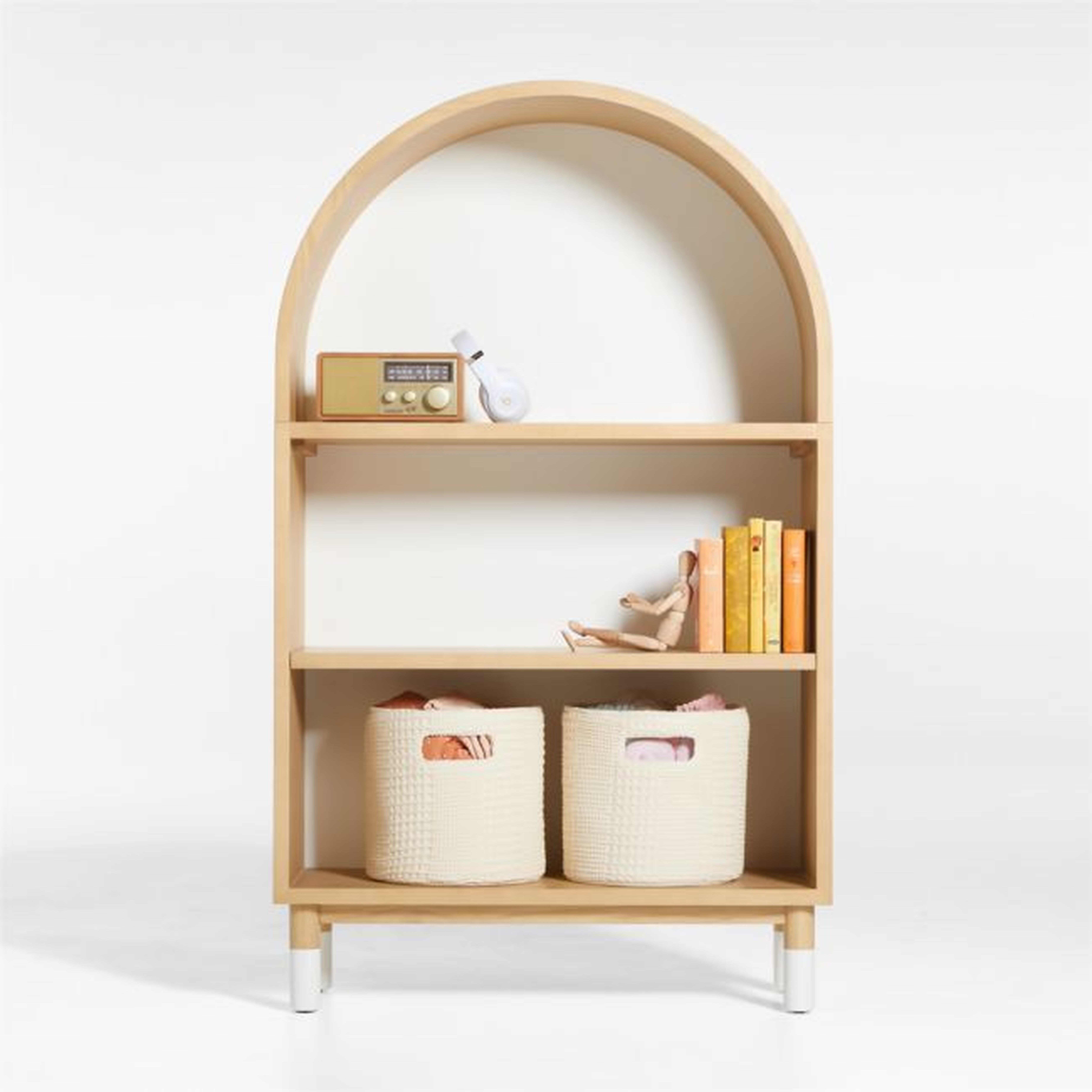 Aksel Wood Arched 3-Shelf Bookcase - Crate & Kids