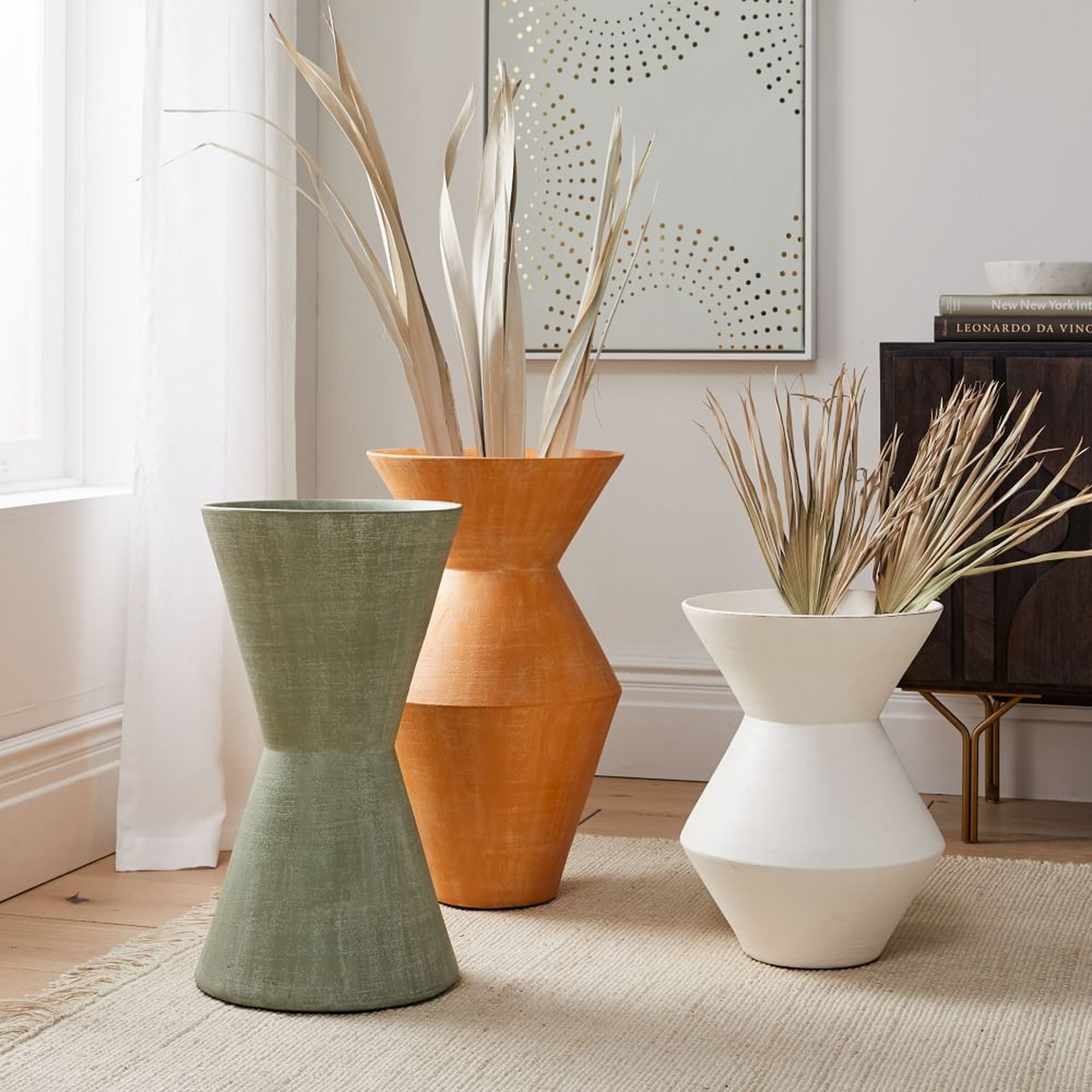 Thom Textured Floor Vase, Multi, Set of 3 - West Elm