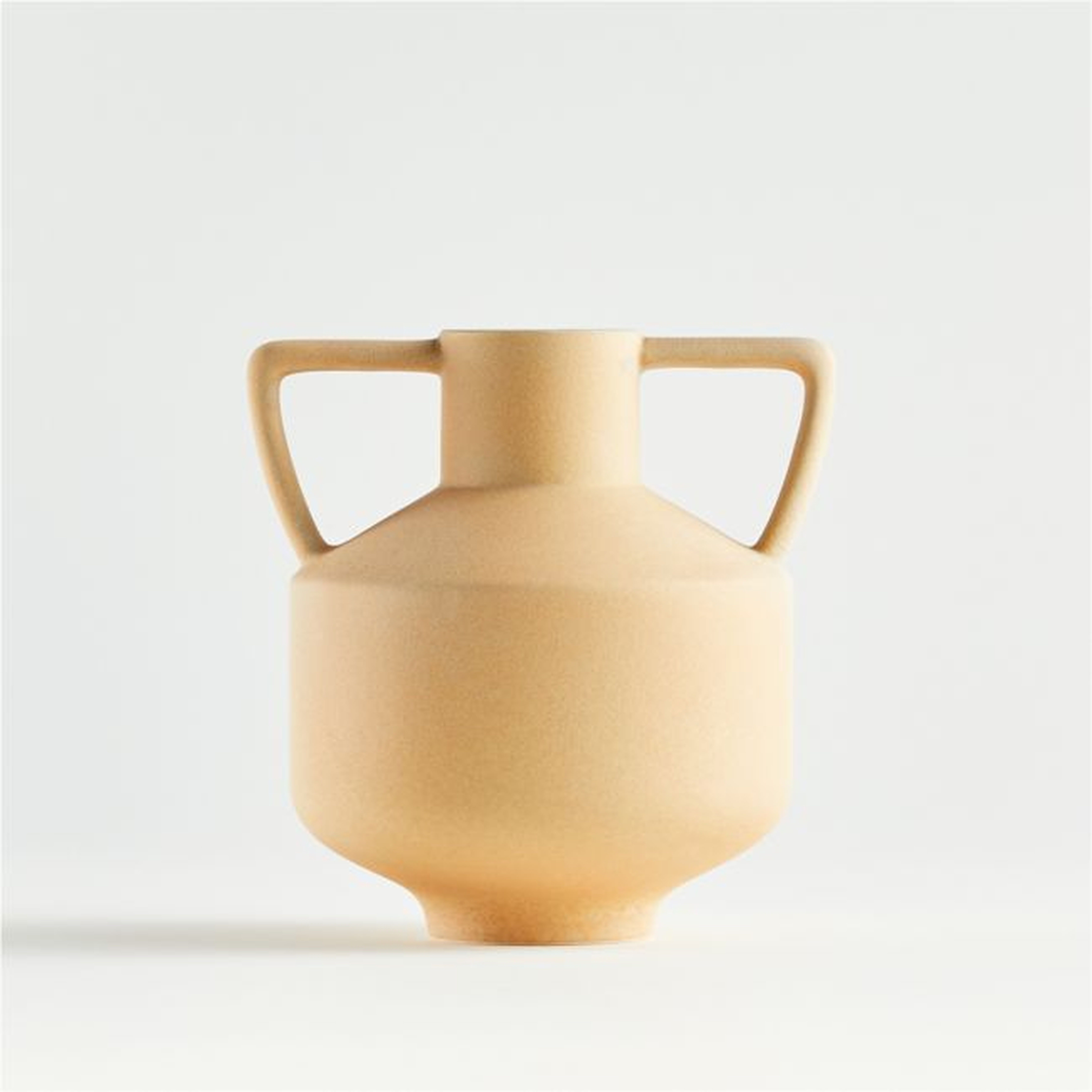 Olcott Small Yellow Vase with Handles - Crate and Barrel