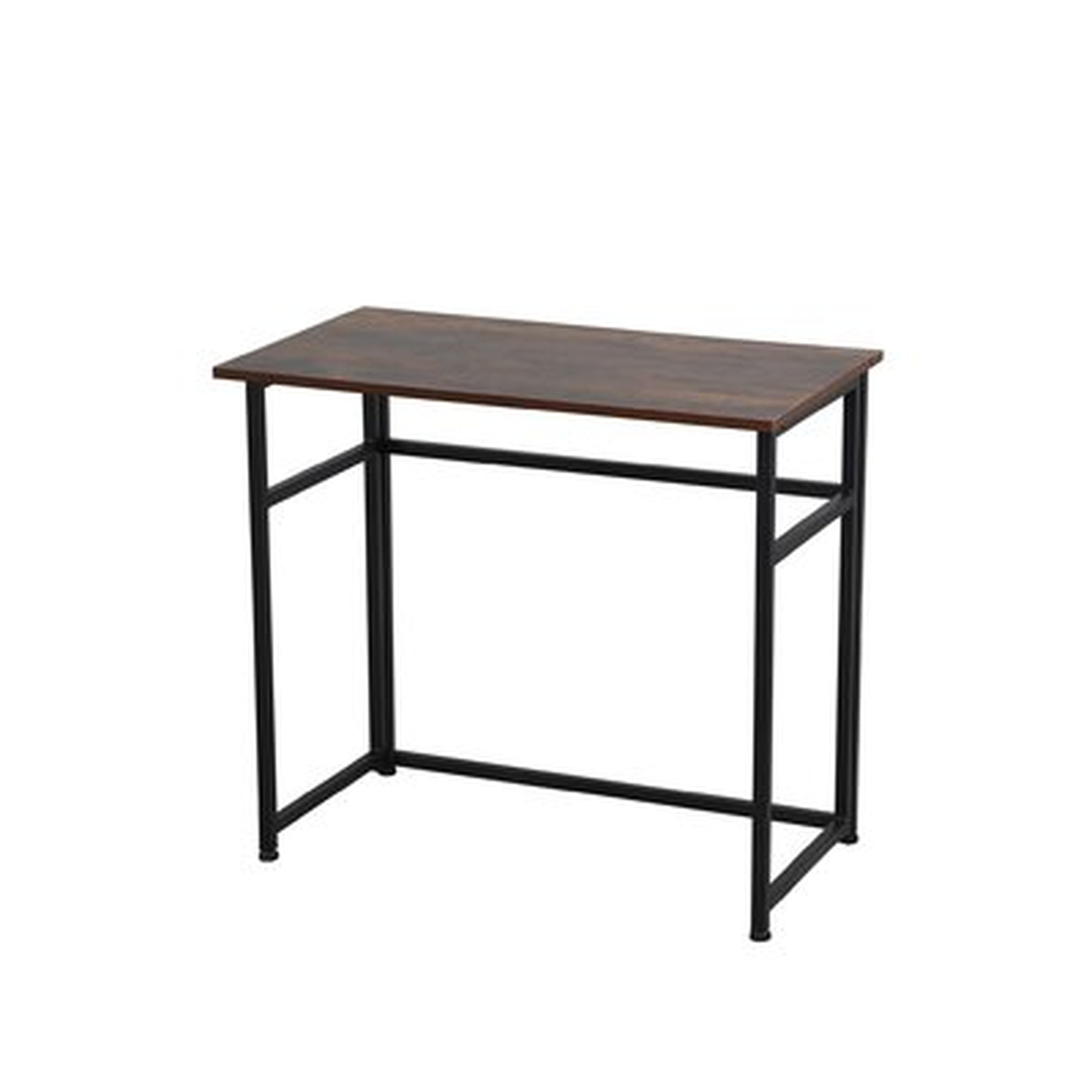 Small Computer Desk Home Office Desk Foldable Table Workstation For Small Places (rustic Brown And Black) - Wayfair