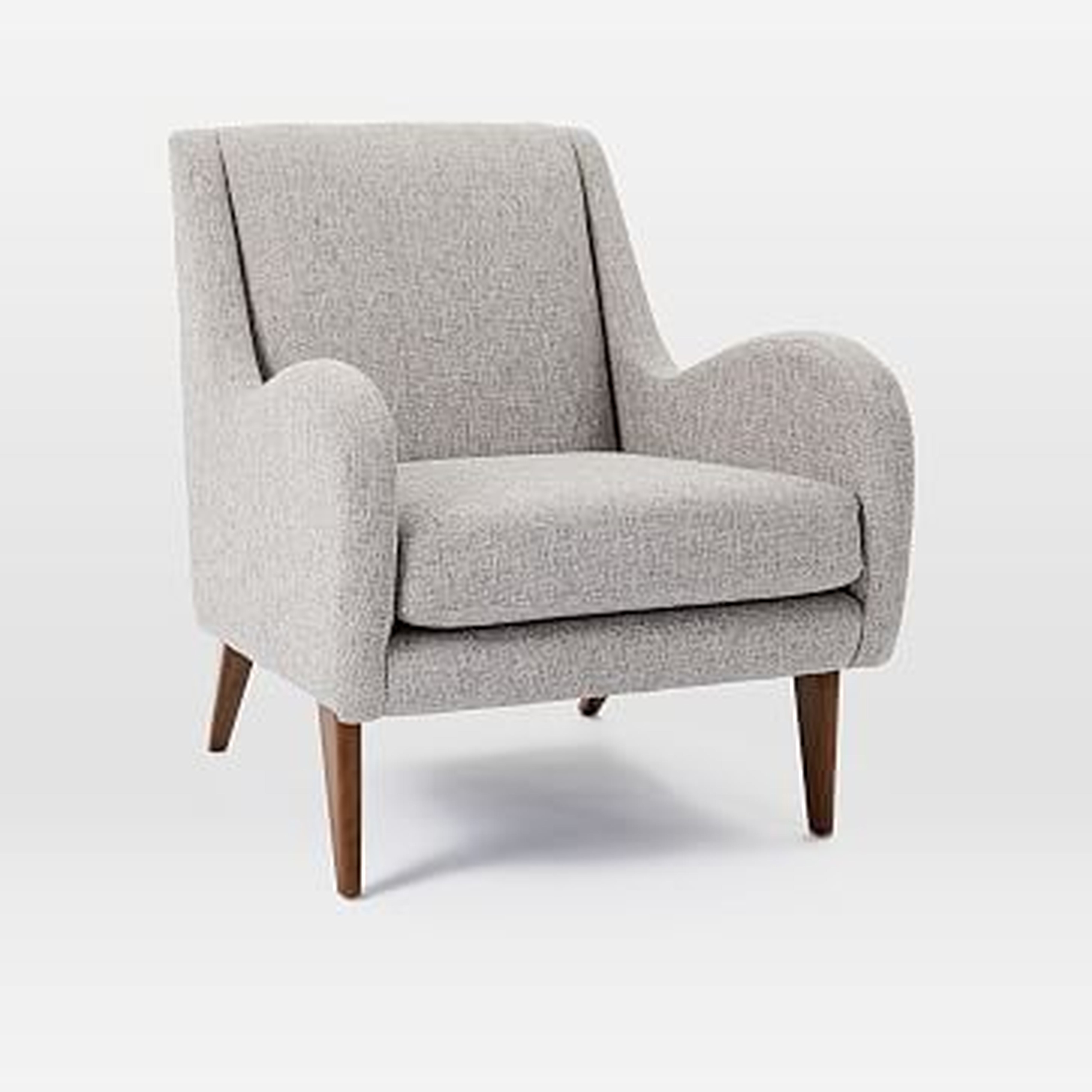 Set of 2: Sebastian Chair, Deco Weave, Feather Gray, Pecan, - West Elm