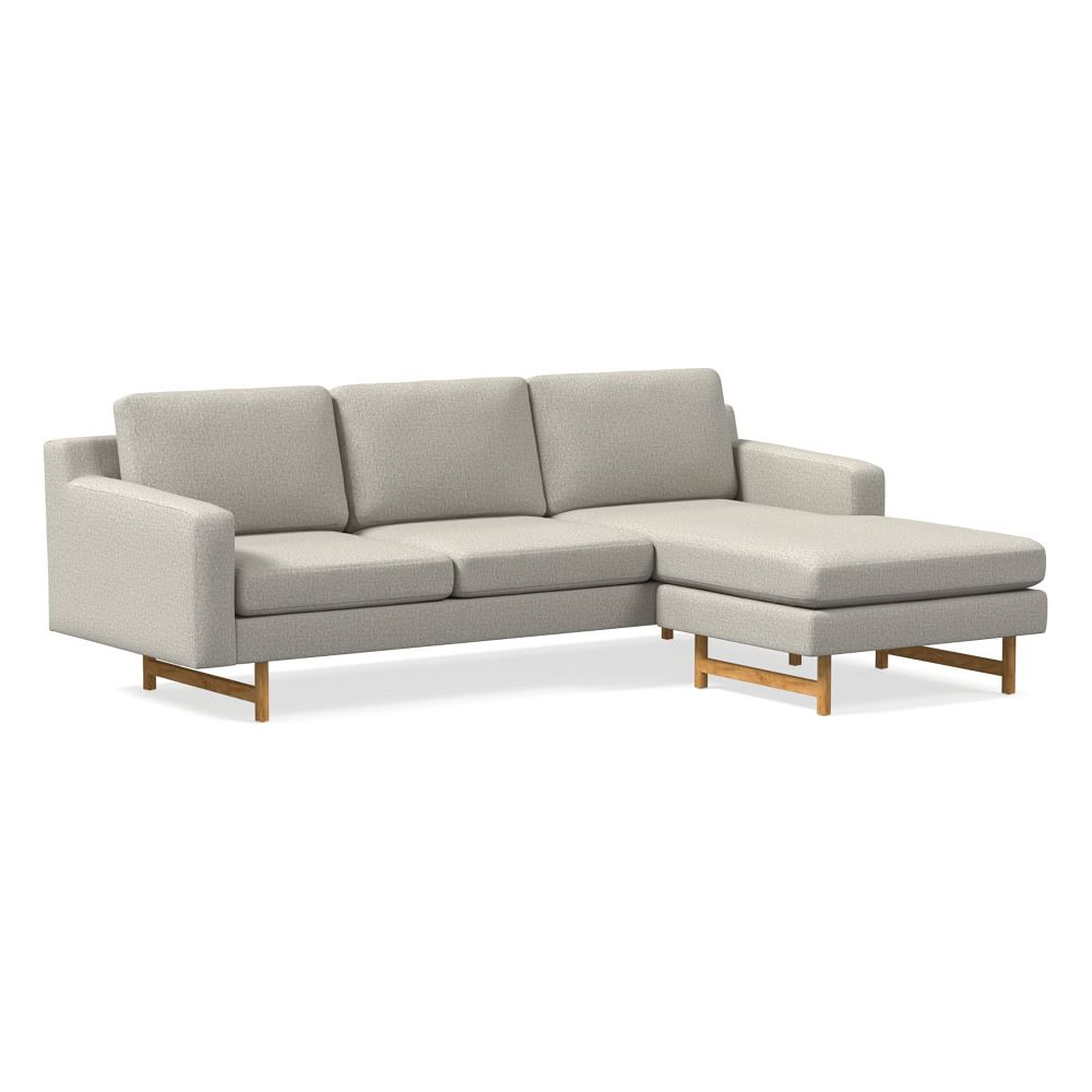 Eddy 90" Reversible Sectional, Twill, Dove, Almond - West Elm