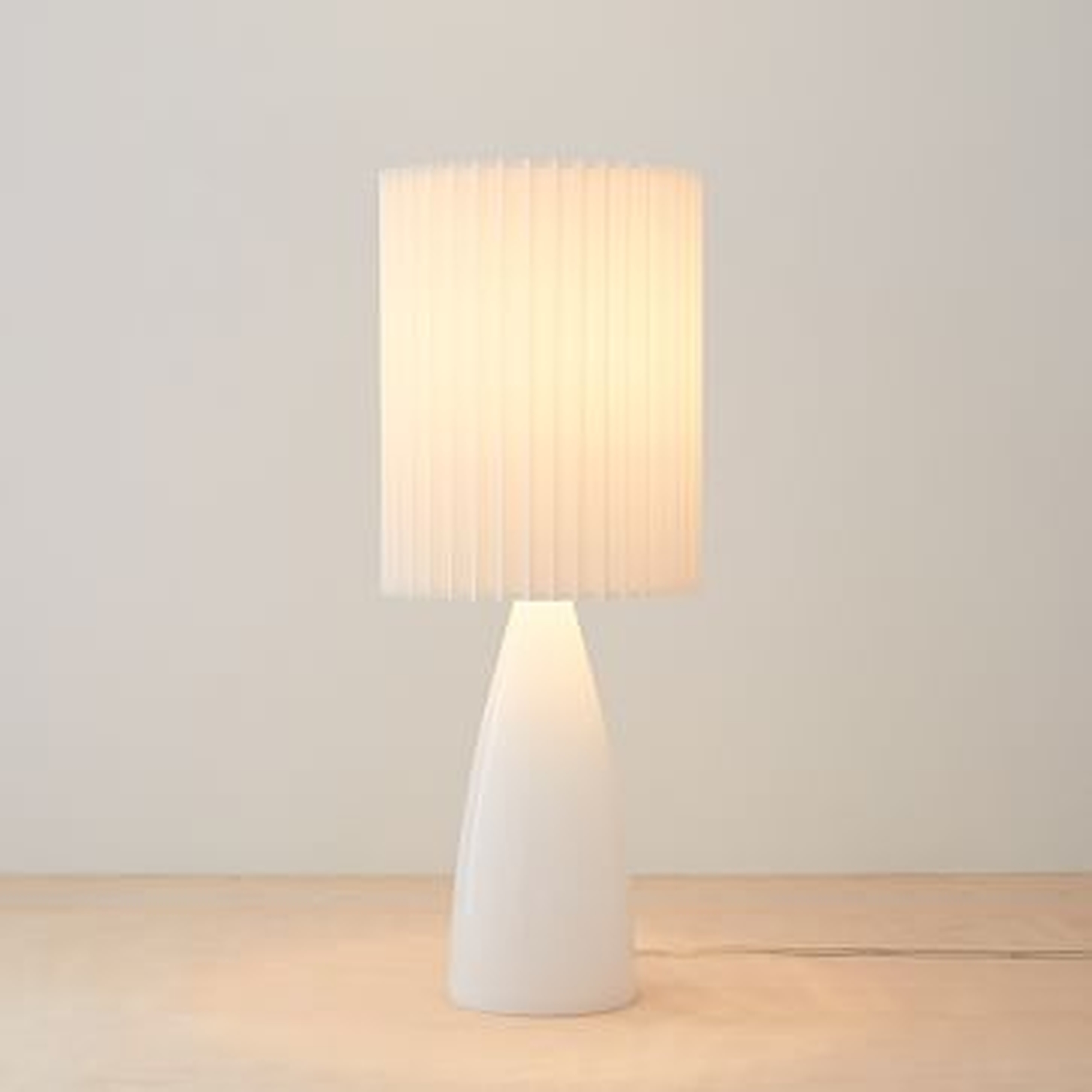 Delilah Table Lamp, Small, White, Cased - West Elm