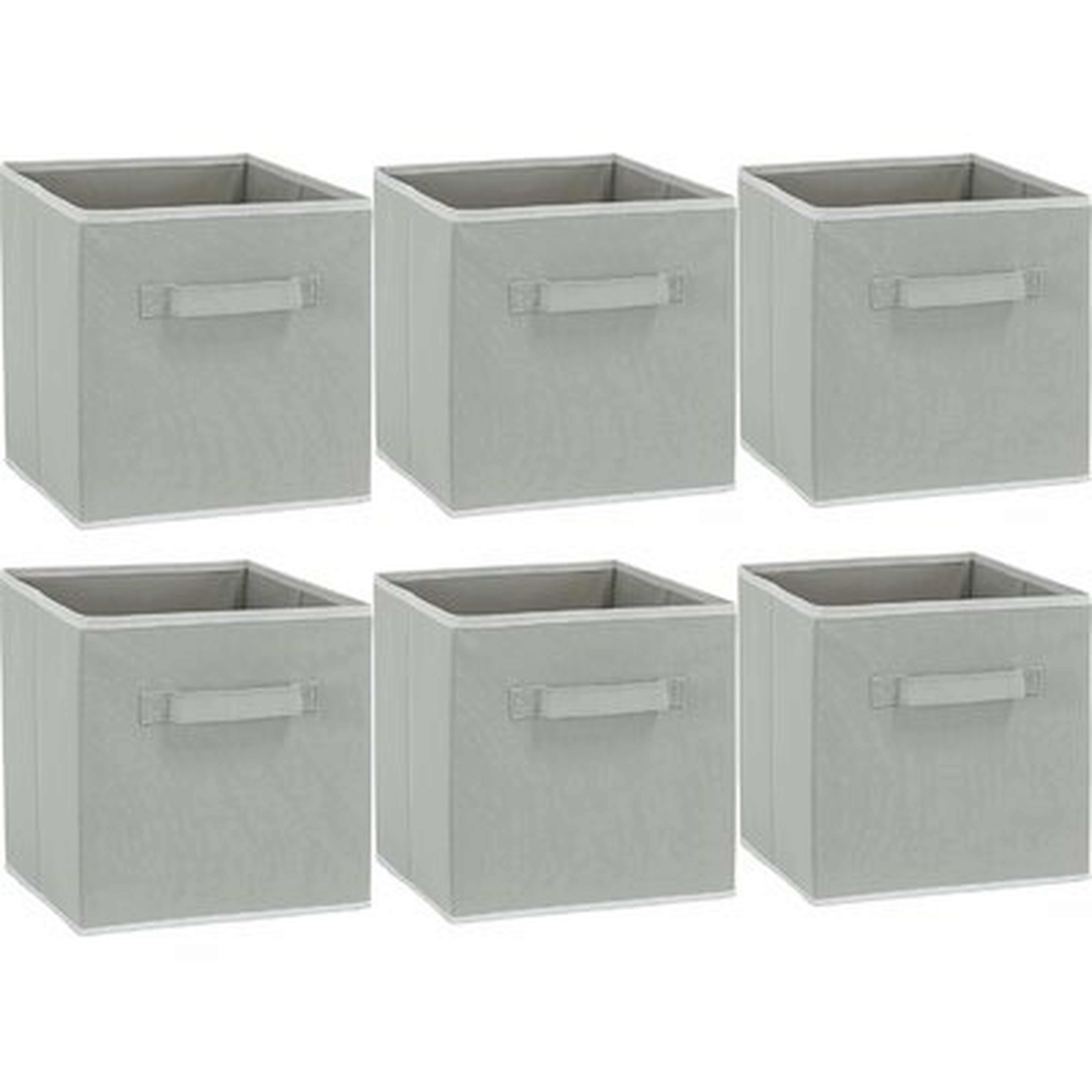 6 Pack -  Foldable Cloth Storage Cube Basket Bins Organizer, (11" H X 10.75" W X 10.75" D) - Wayfair