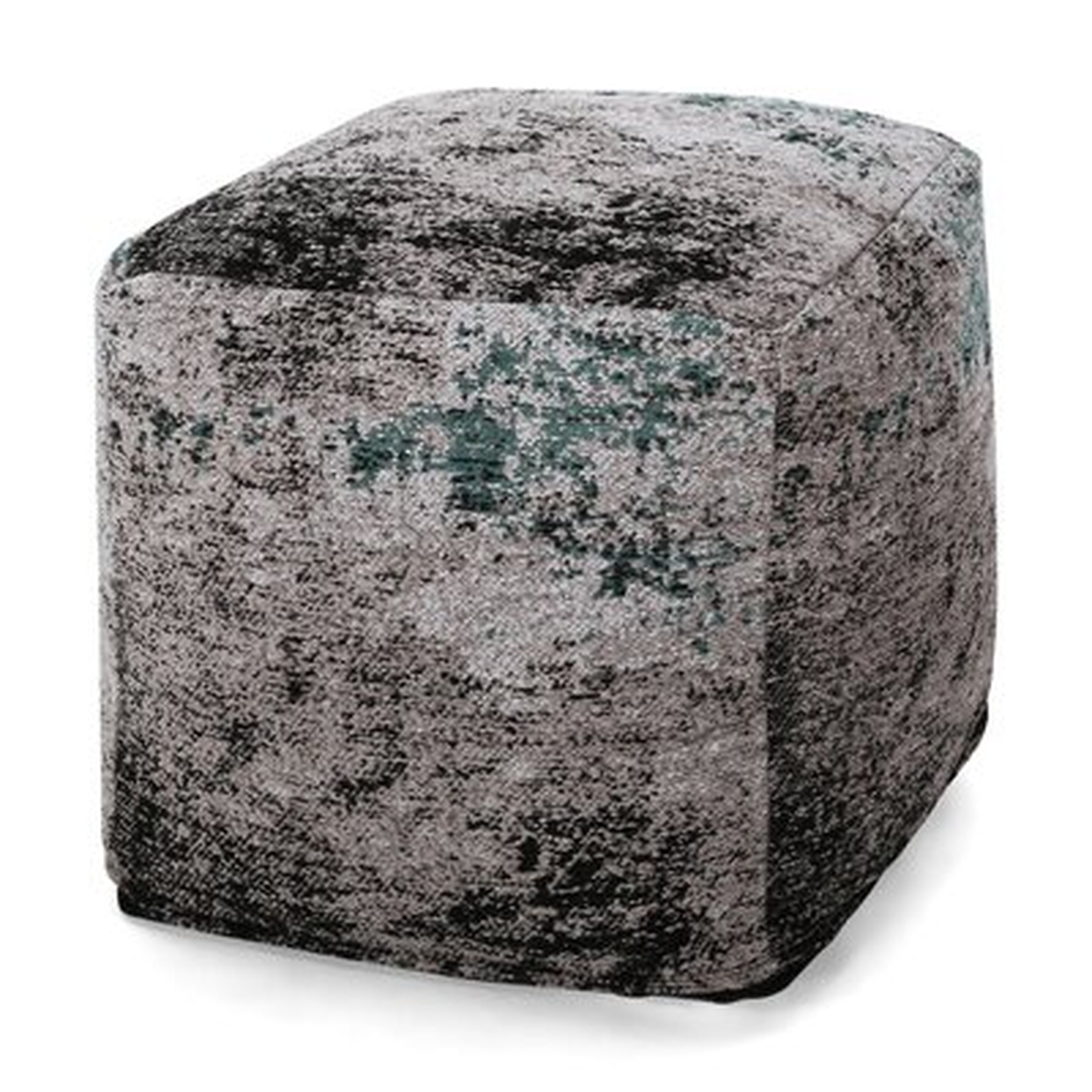 Liza 16" Velvet Square Abstract Pouf Ottoman - Wayfair