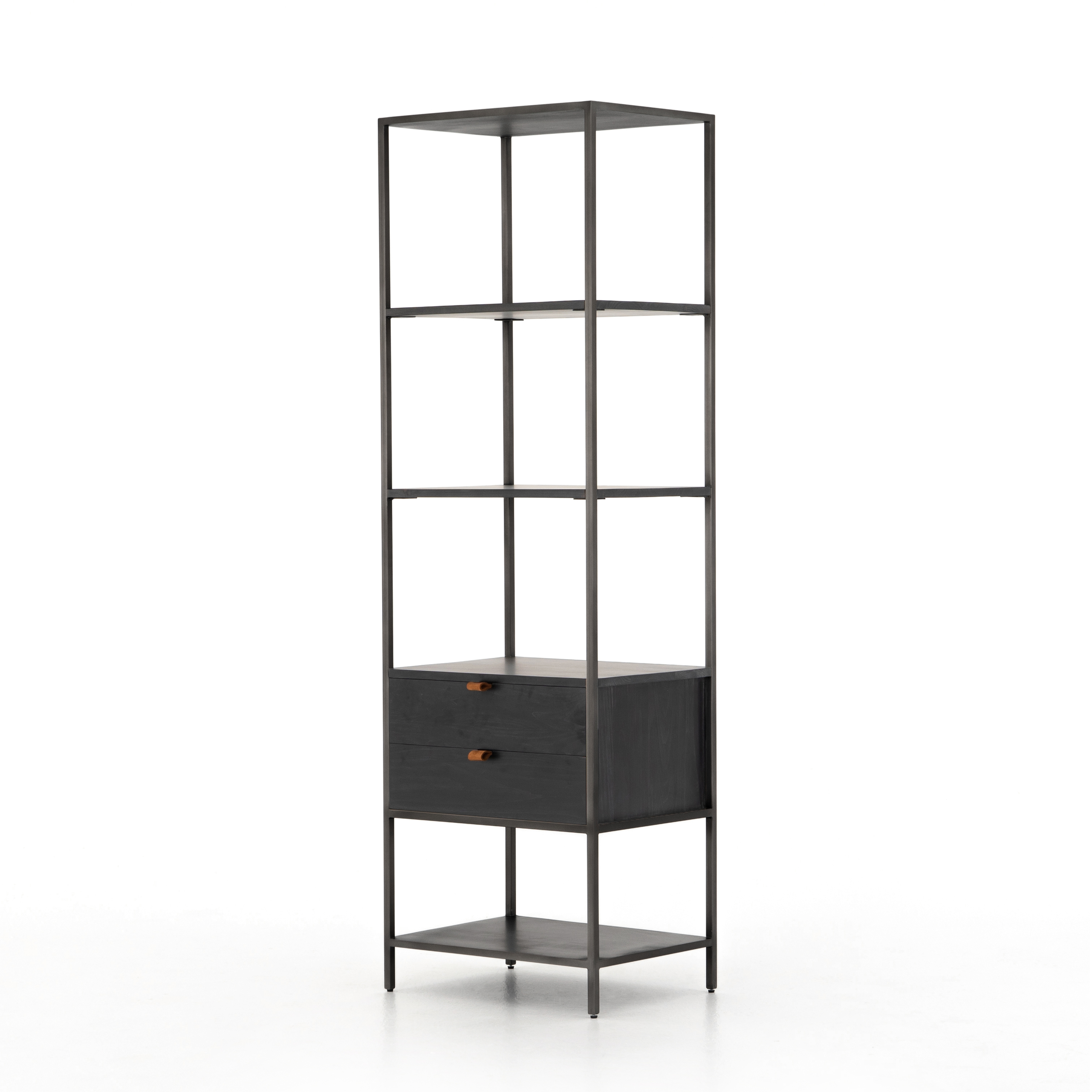 Trey Bookshelf-Black Wash Poplar - Four Hands