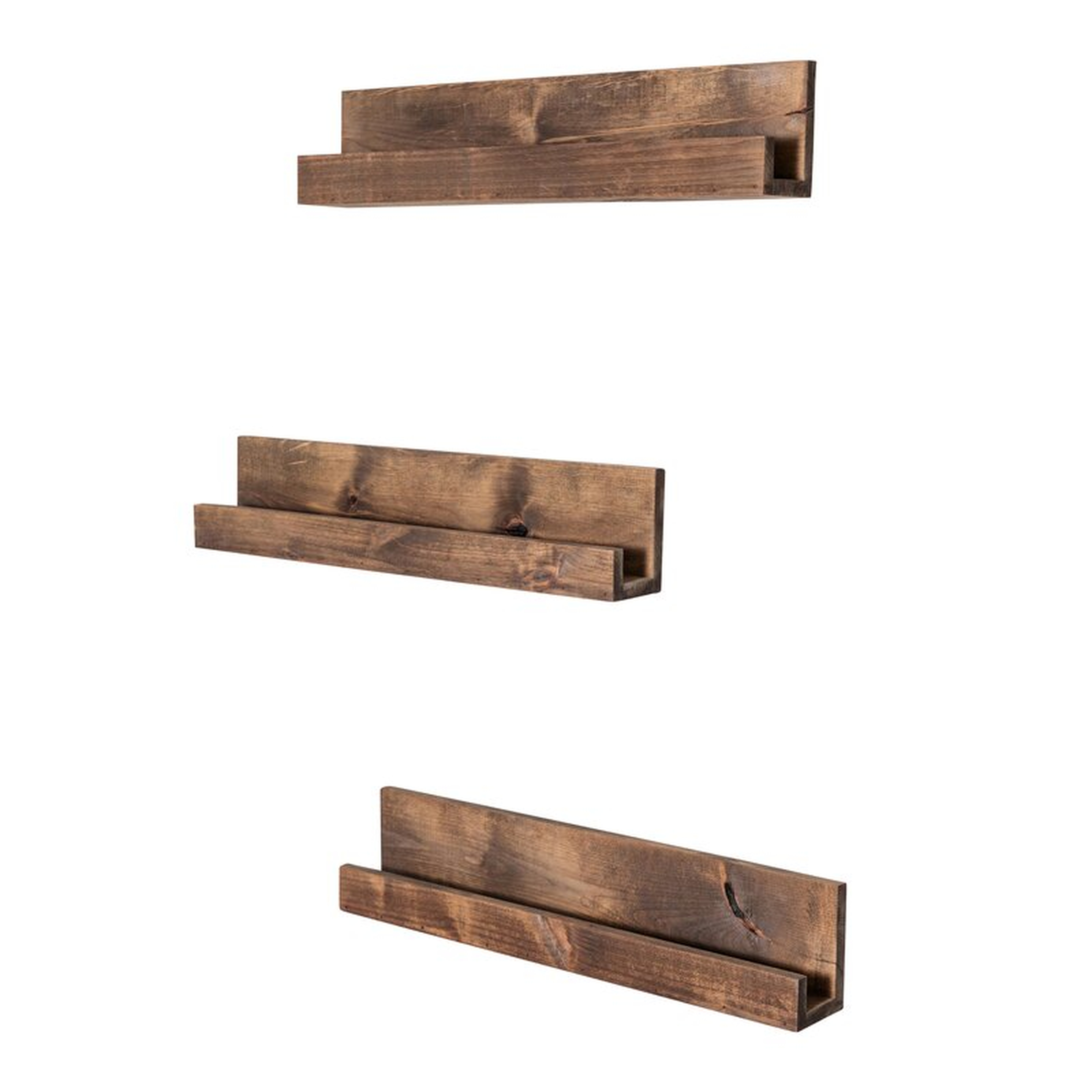 Rutter Three Posts™ Solid Wood Alder Floating Shelf, Set of 3 - Wayfair