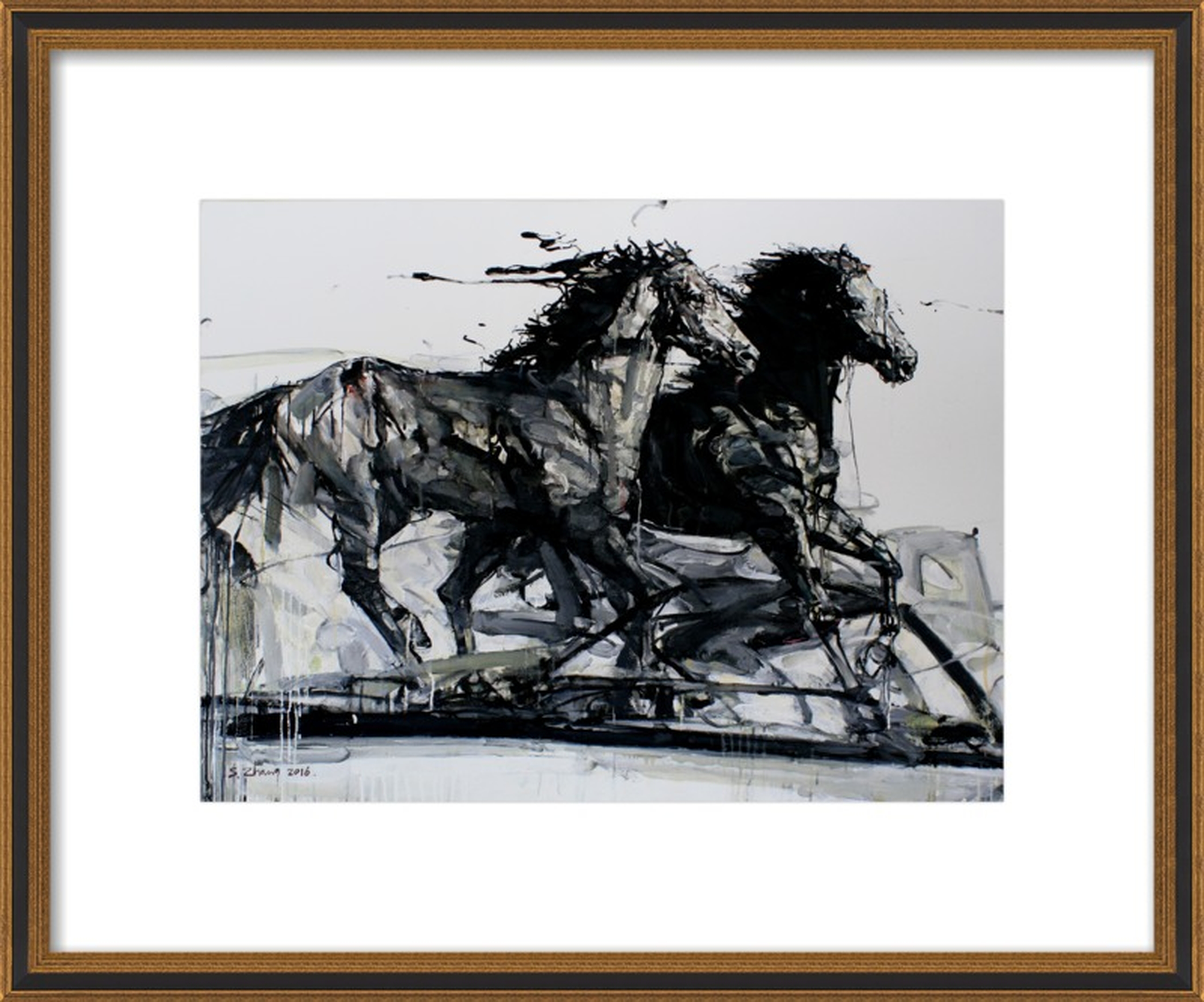 Black Stallions by Shao Y. Zhang for Artfully Walls - Artfully Walls