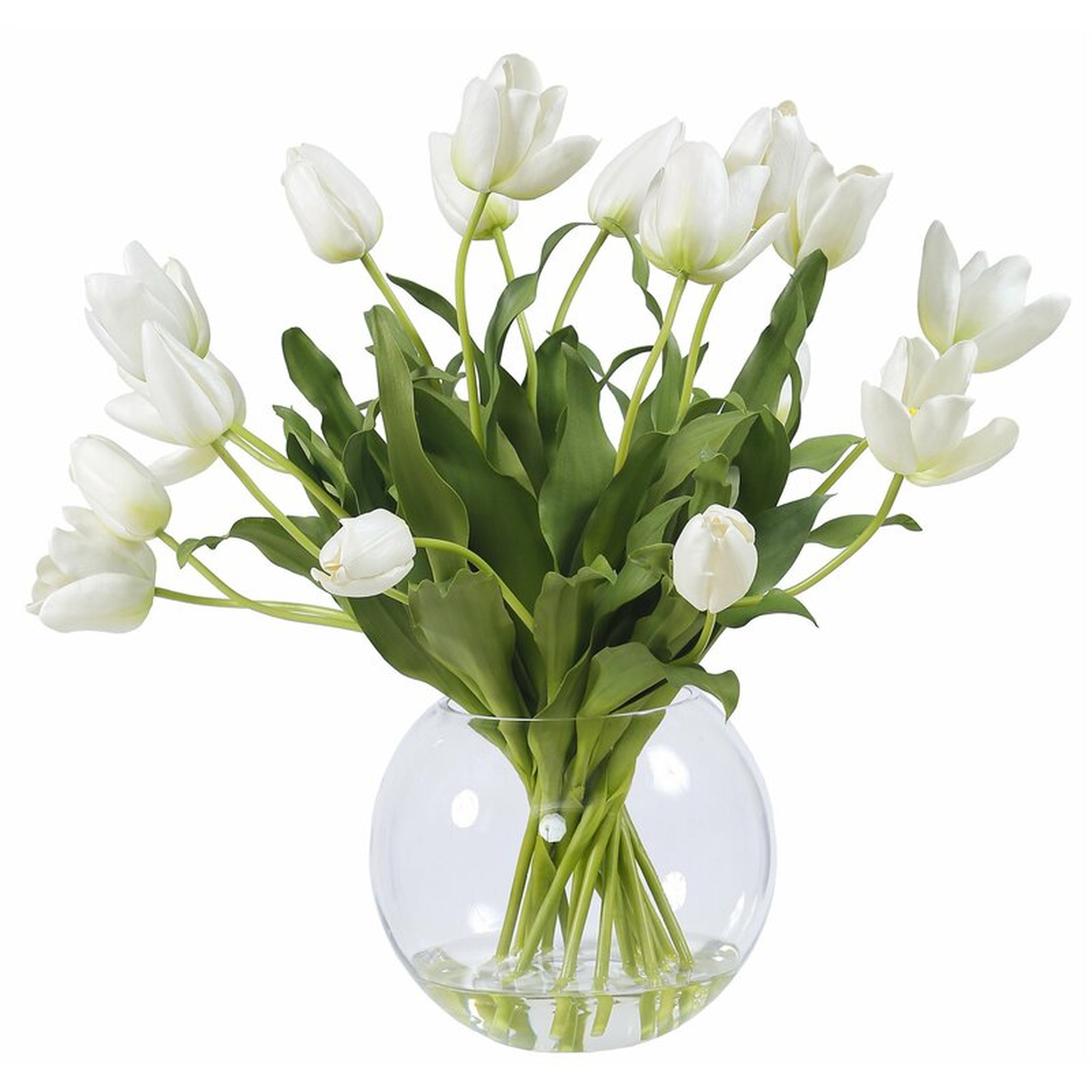 Winward Home Tulips Floral Arrangement in Vase - Perigold
