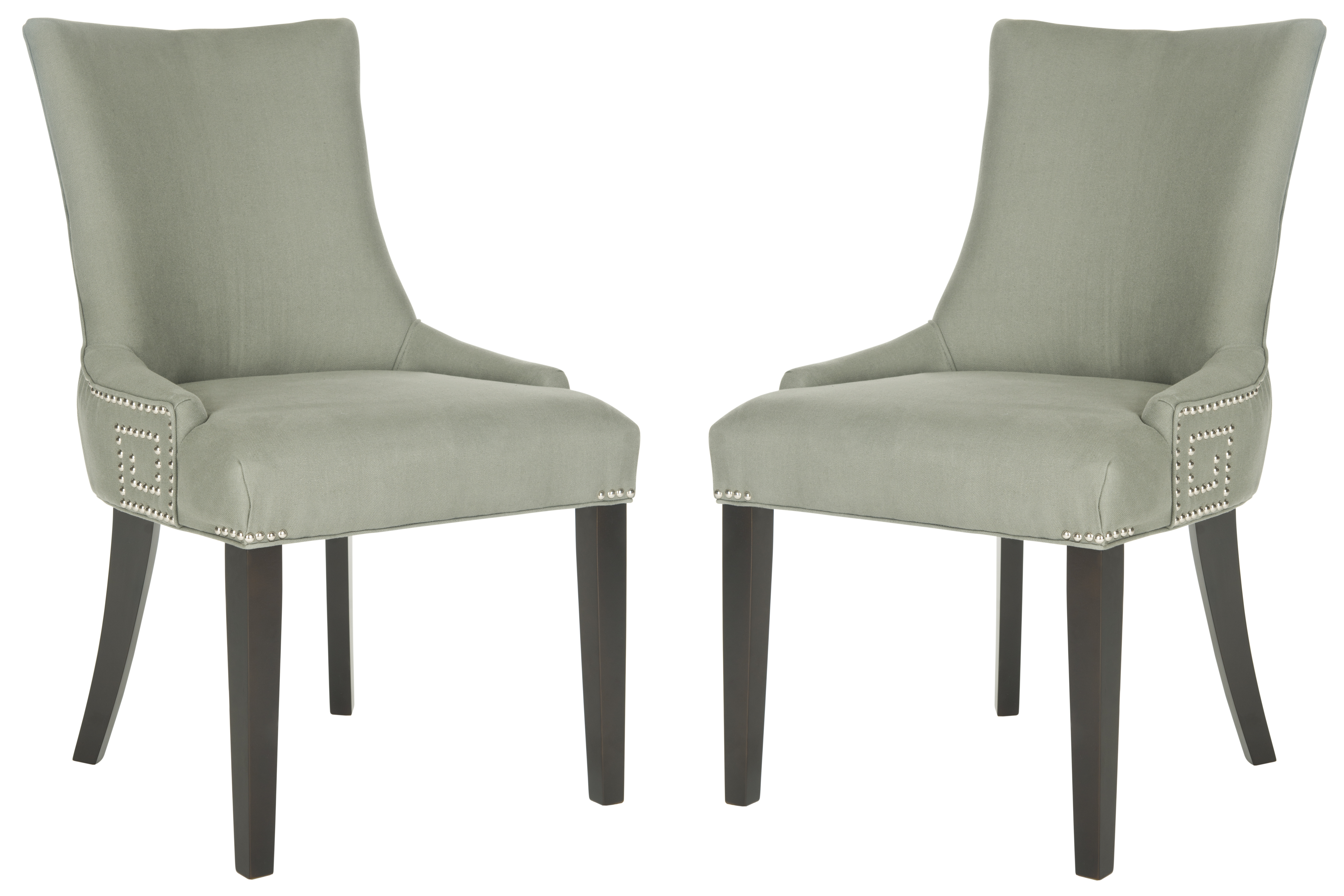 Gretchen 20''H Side Chair (Set Of 2) - Silver Nail Heads - Granite/Espresso - Arlo Home - Arlo Home