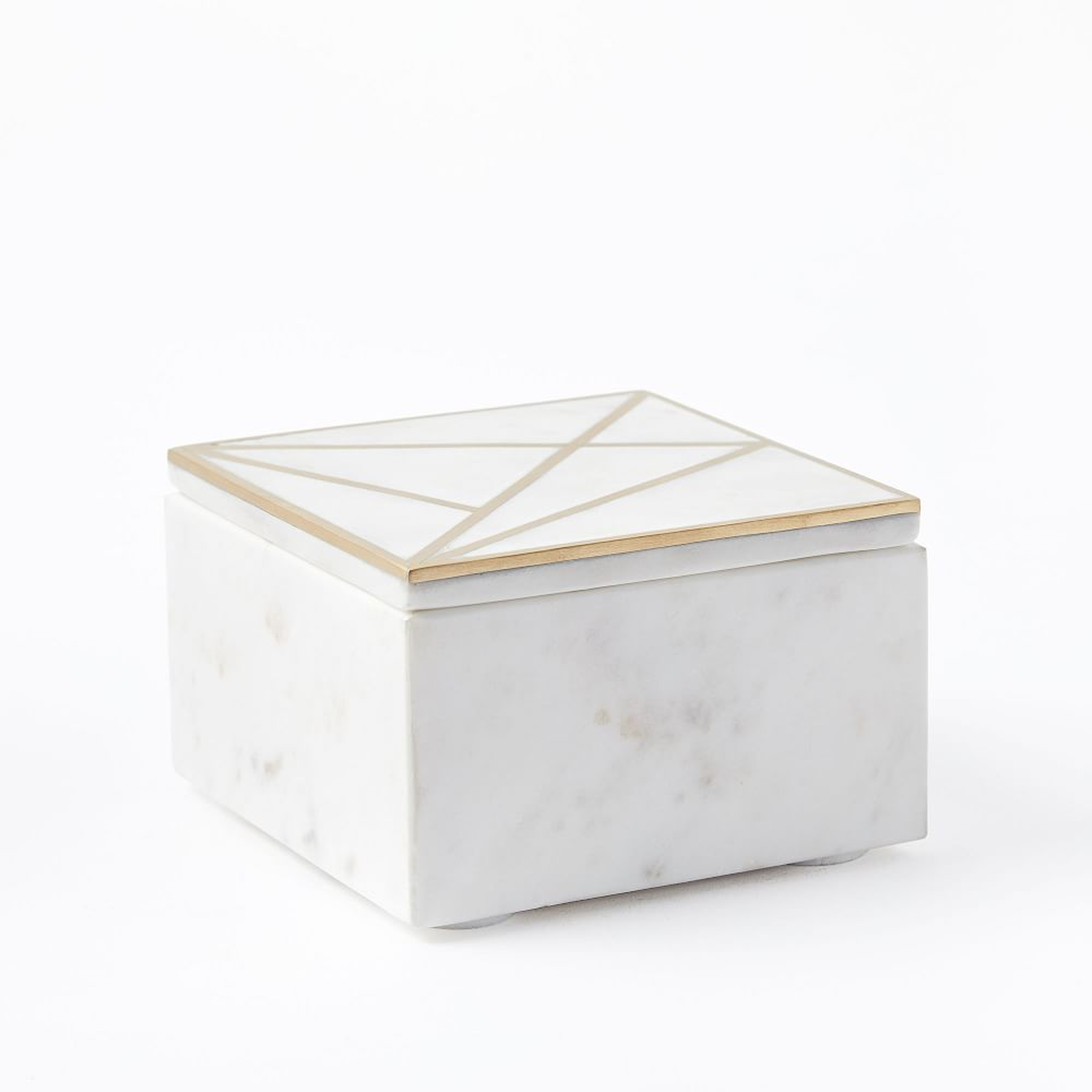 Brass Inlay Marble Box, Square - West Elm
