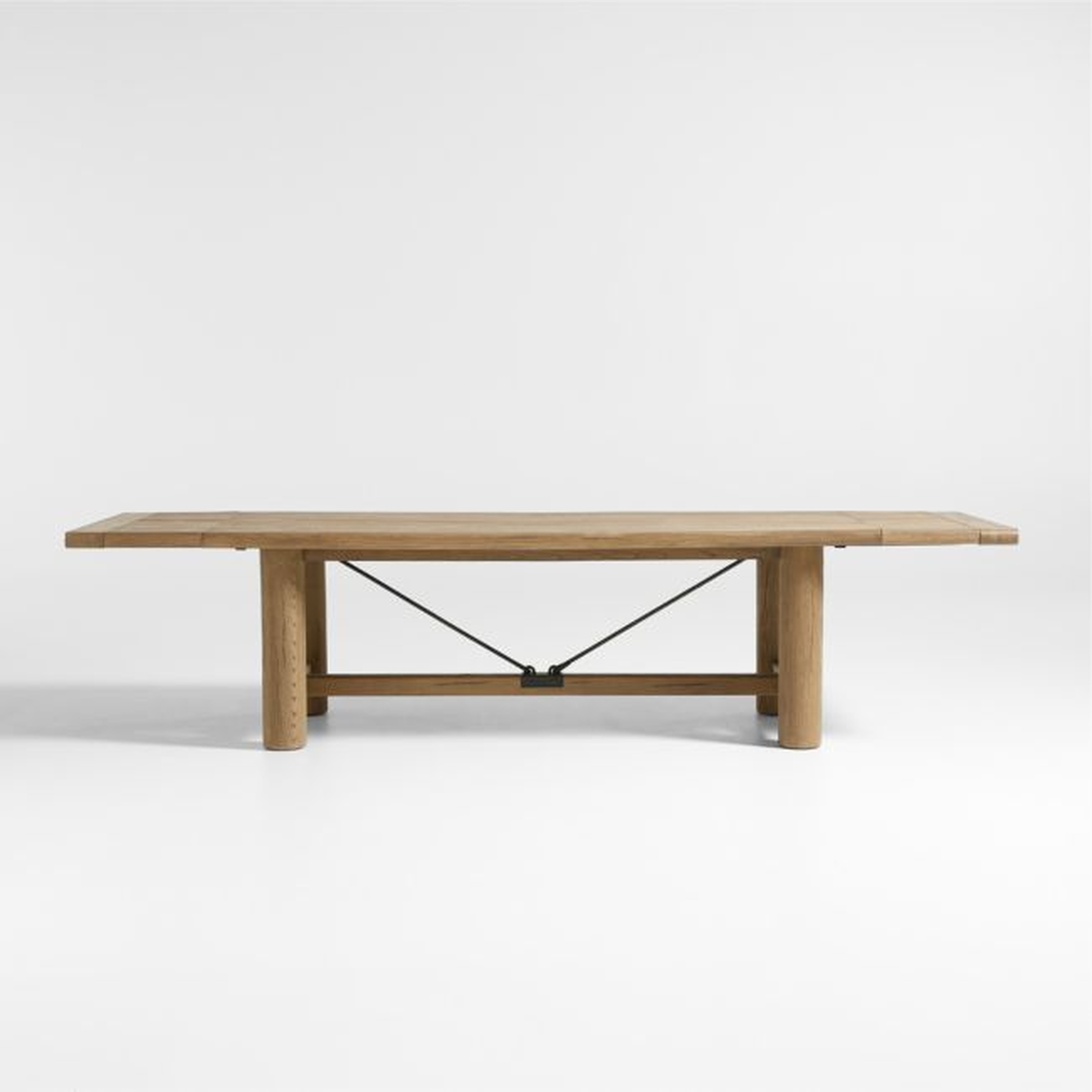 Breckenridge 100"-126" Weathered Rustic Oak Wood Extendable Dining Table - Crate and Barrel