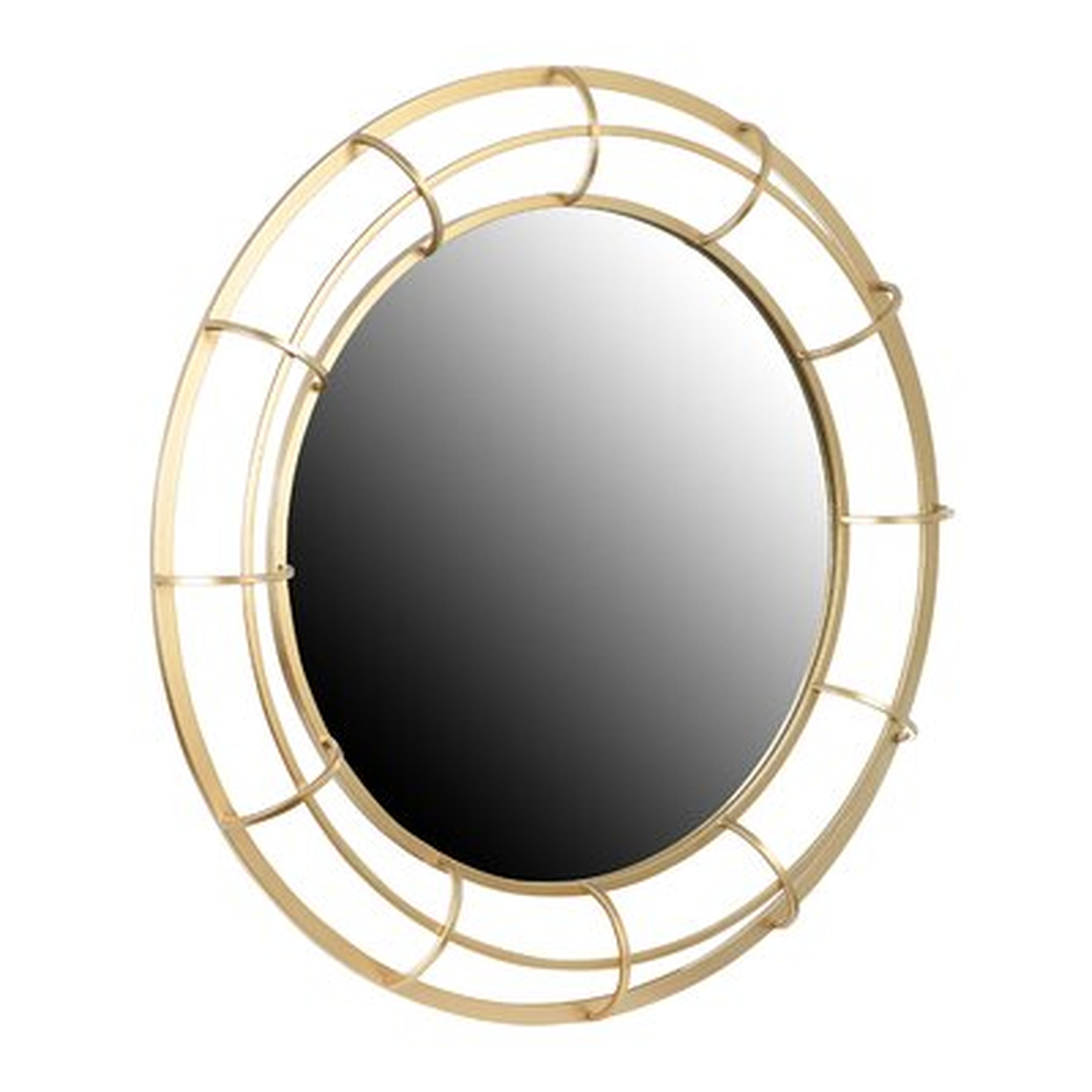 Round Metal Wall Mirror, Gold - Wayfair