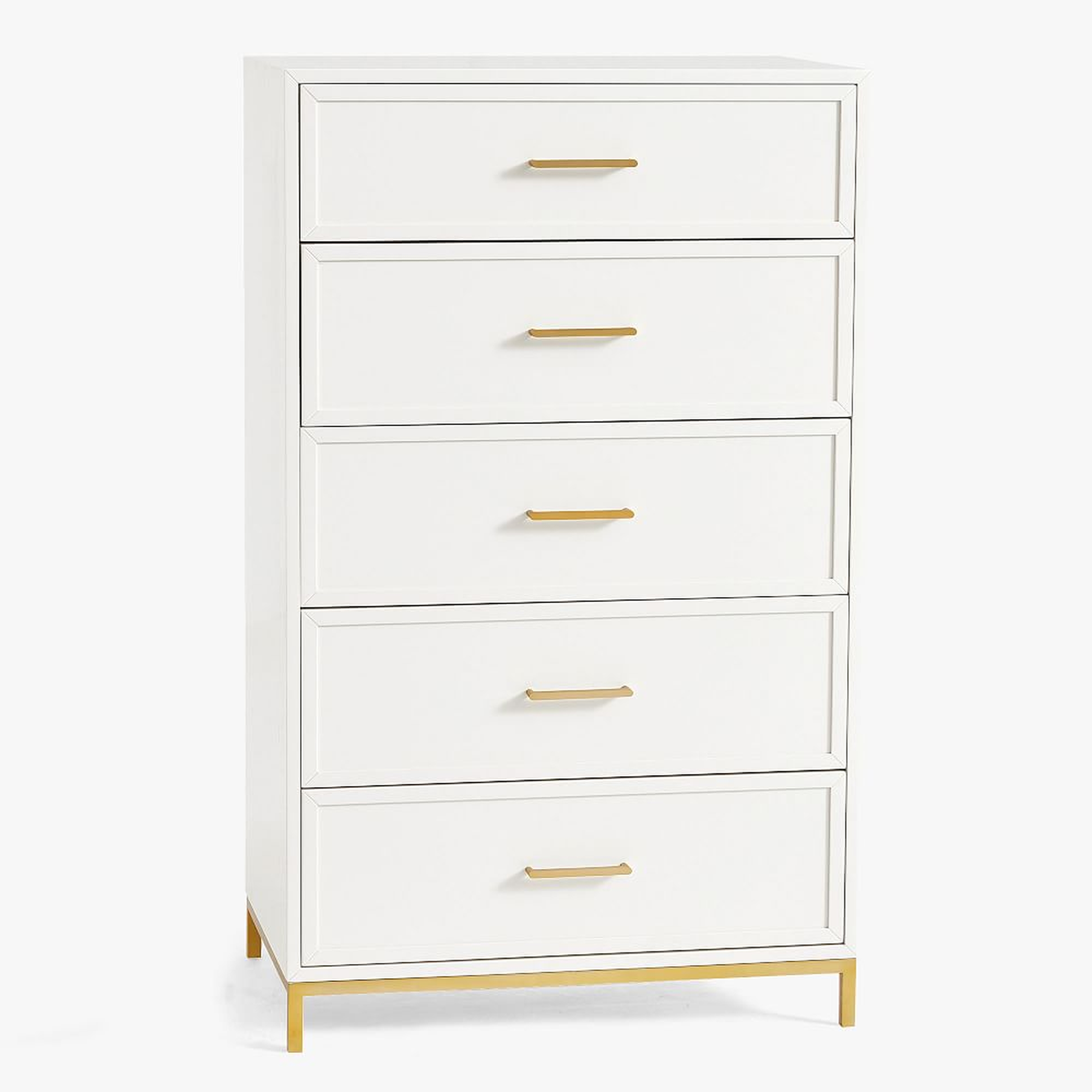 Blaire 5-Drawer Tall Dresser, Simply White - Pottery Barn Teen