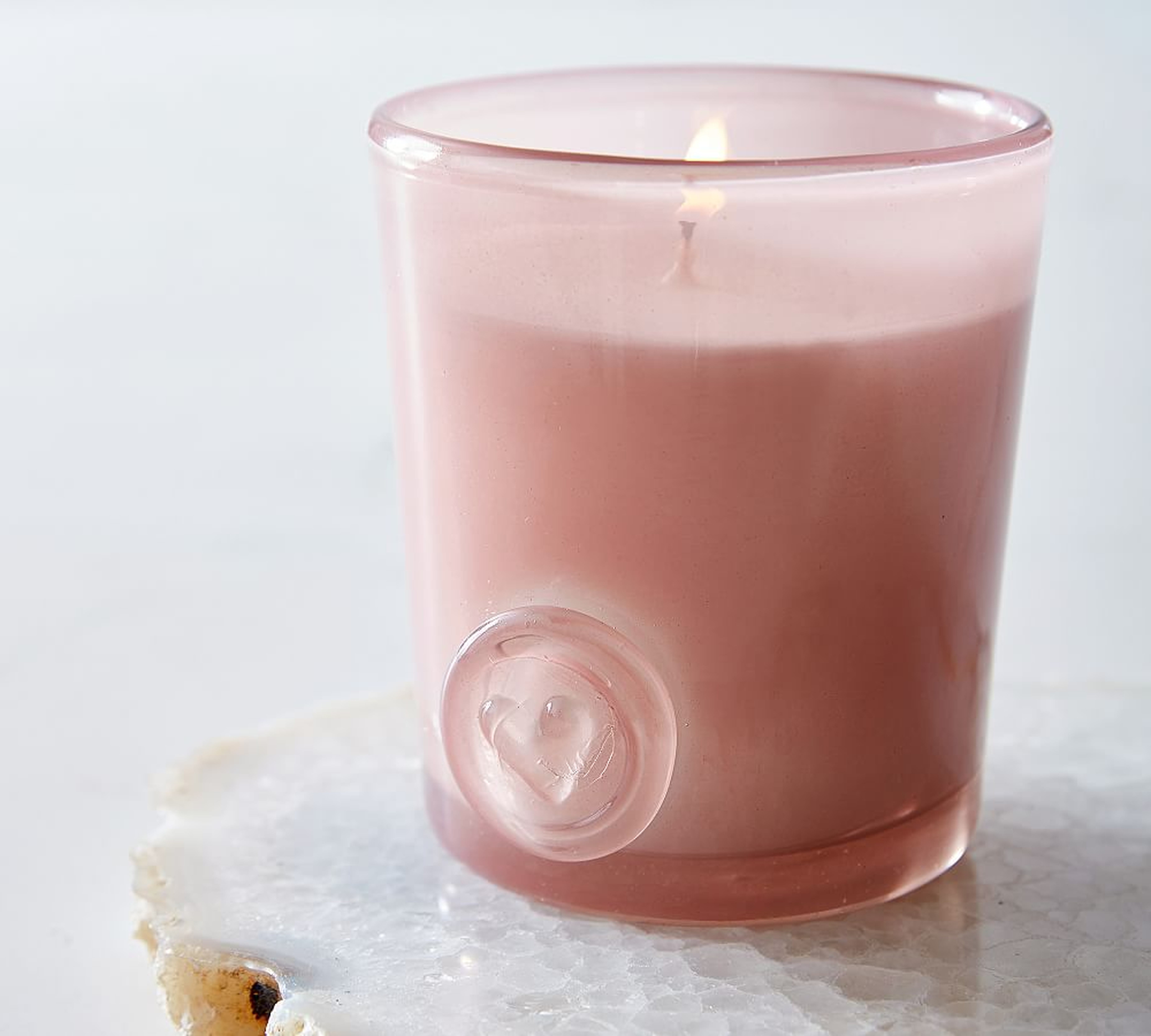Love Collection Scented Glass Candle - Rose &amp; Ivy - Pottery Barn