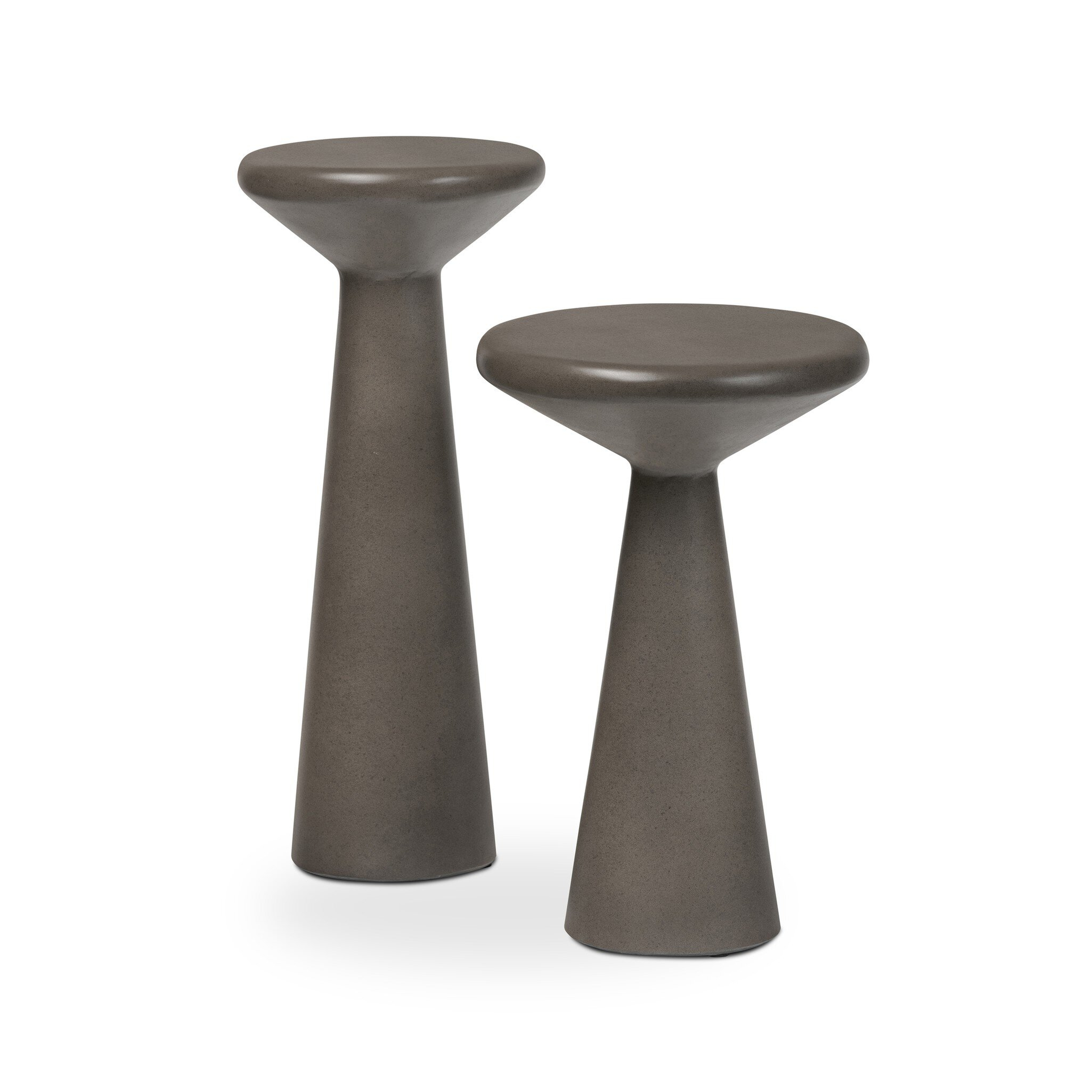 Ravine Concrete Accent Tables, Set Of 2 - Dark Grey - Four Hands