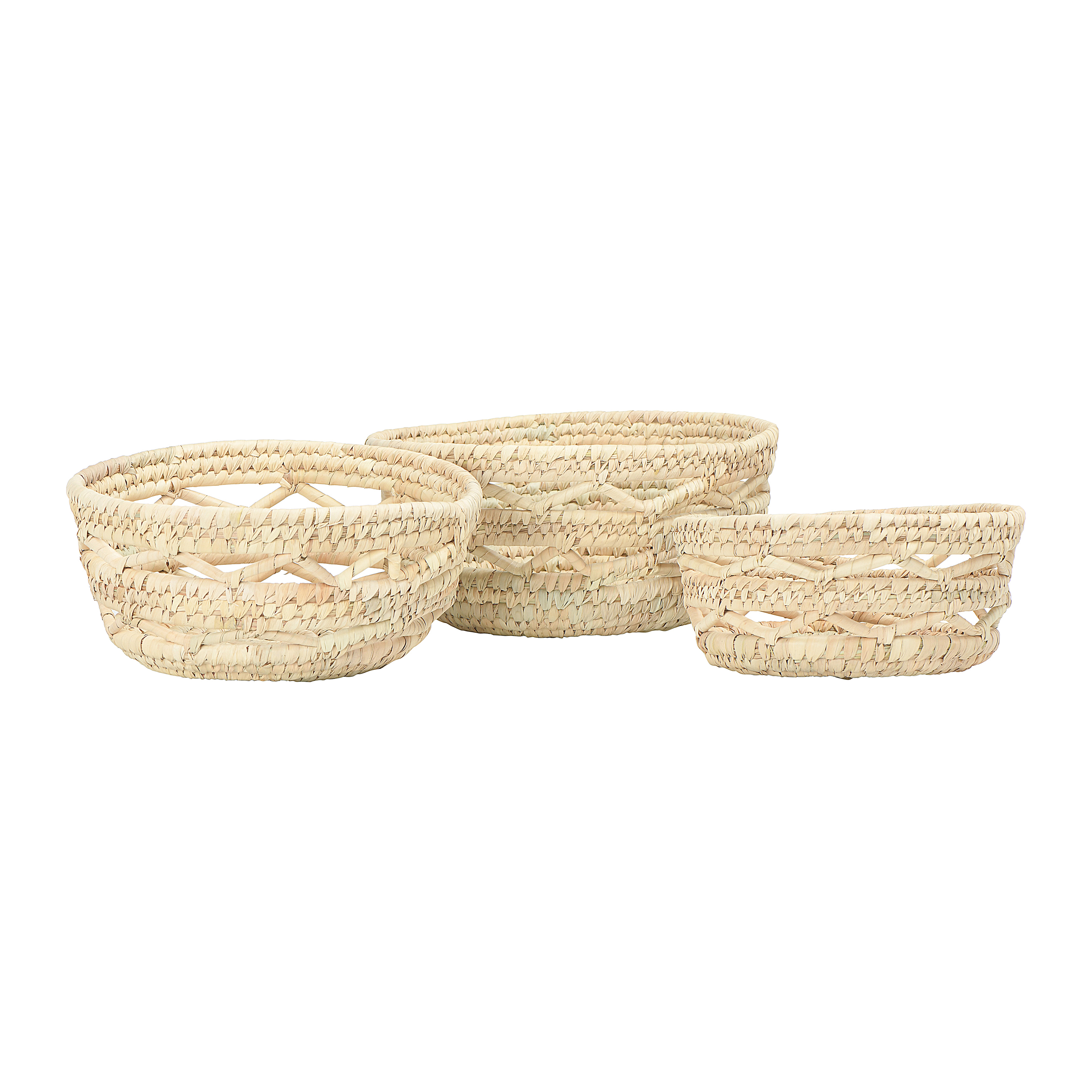Natural Grass Baskets, Set of 3 - Bloomingville