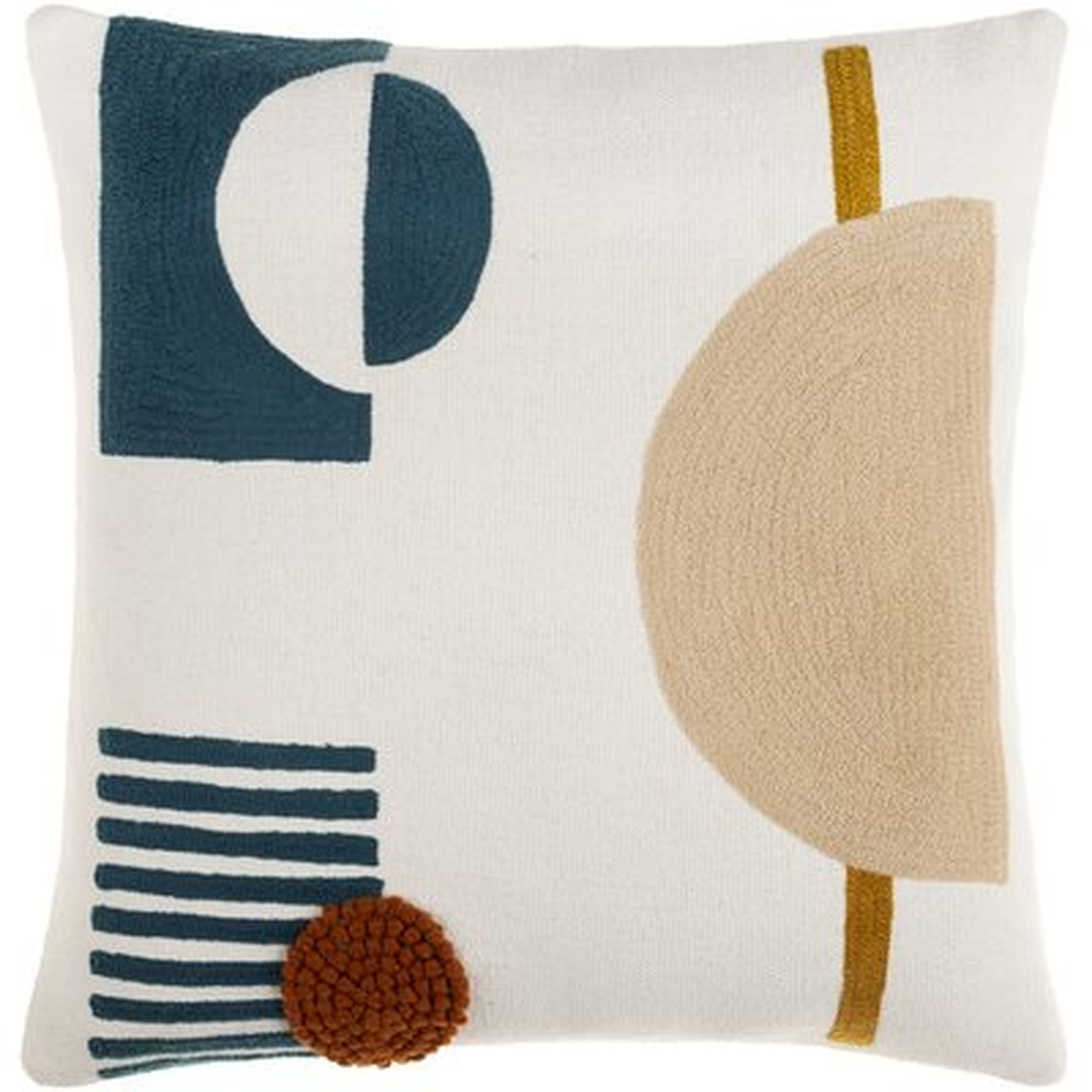 Fulbourn Cream/Teal Square Throw Cushion - AllModern